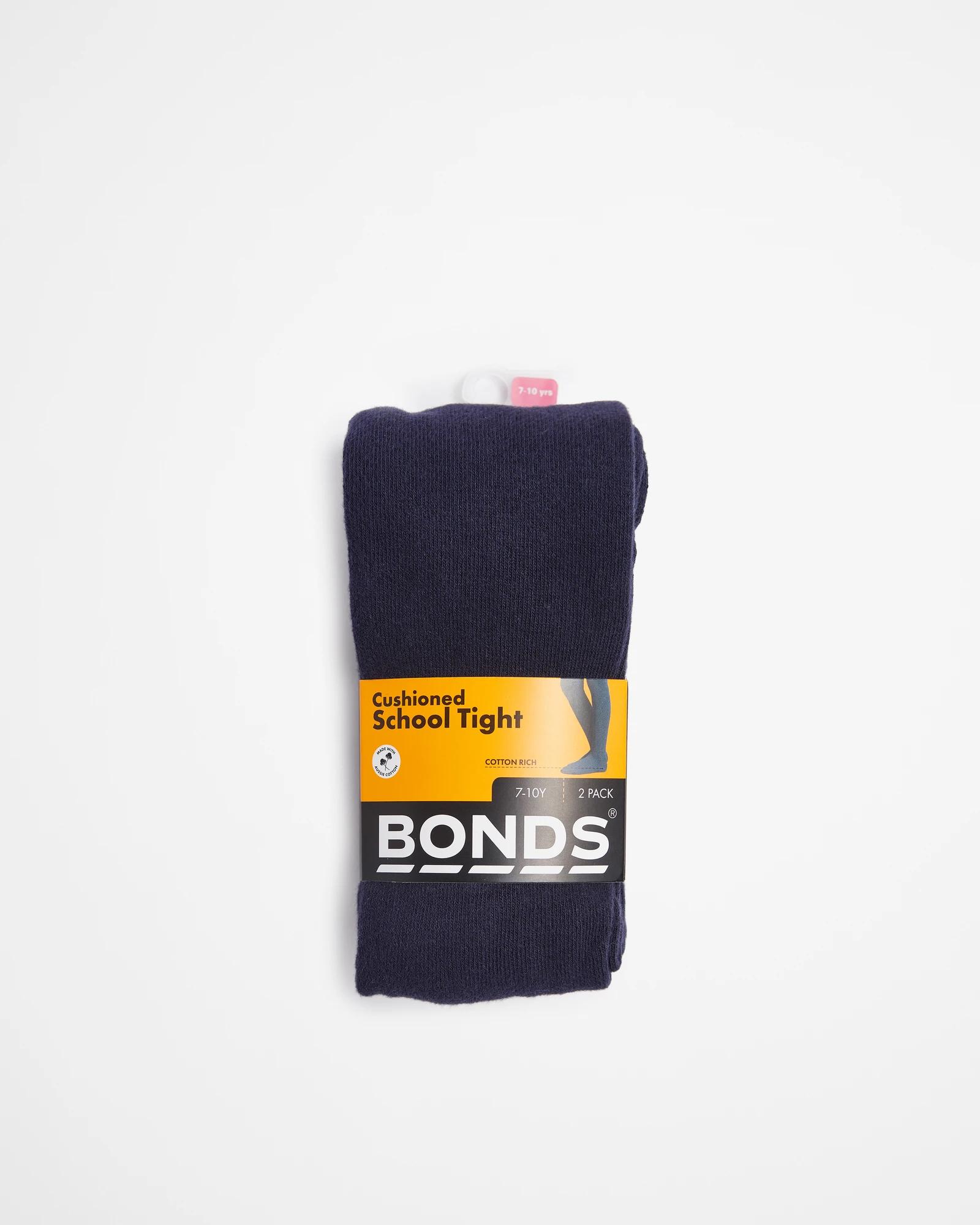 3 Bonds Cushioned School Tights 2 Pack NAVY, 3 of 6
