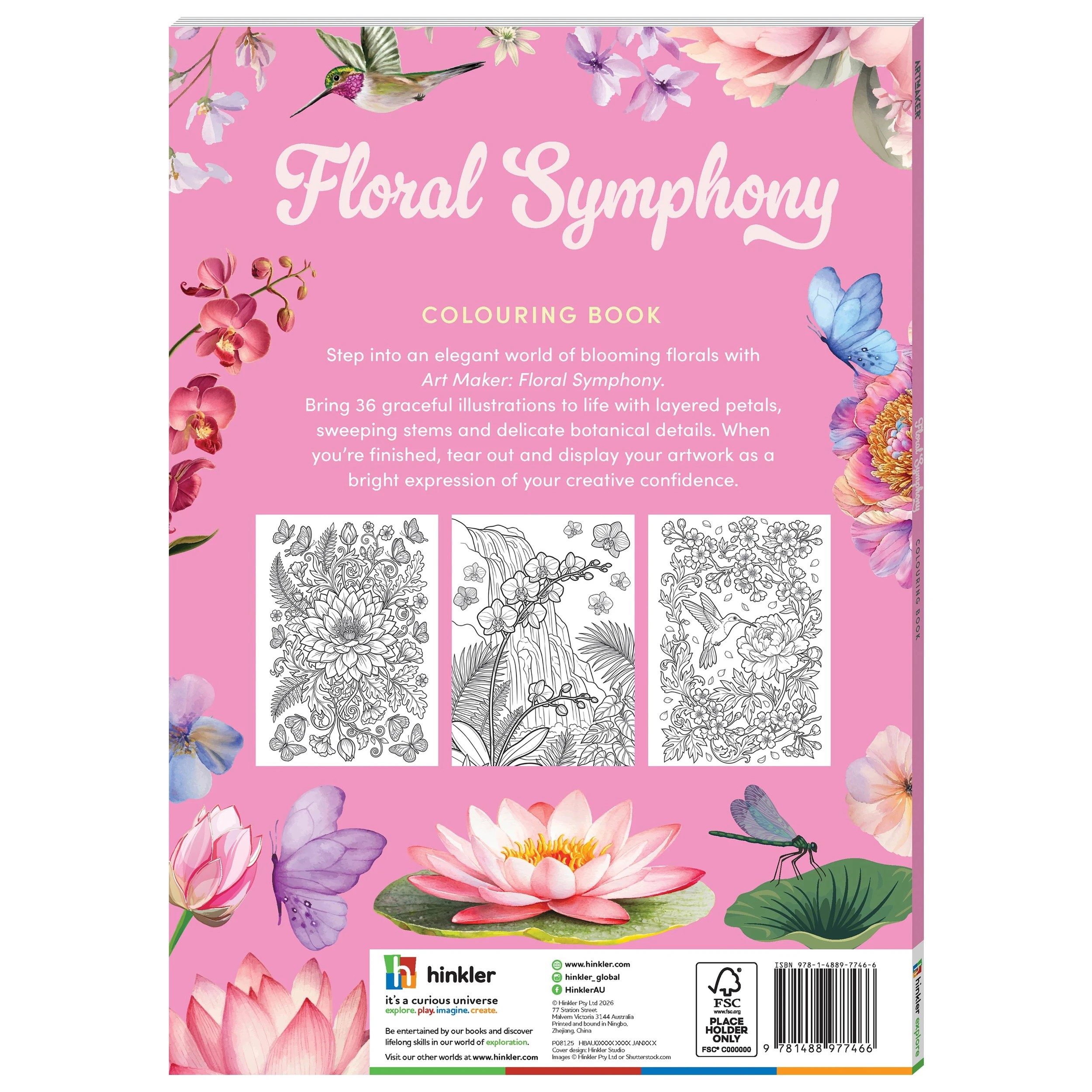 2 Art Maker Floral Symphony Colouring Book, 2 of 5