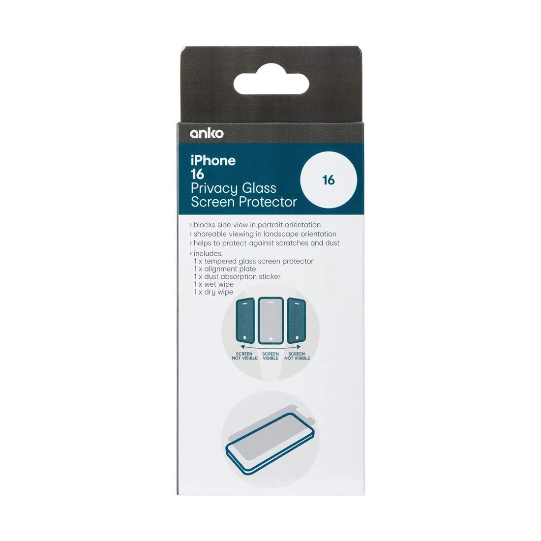 1 iPhone 16 Privacy Screen Protector, 1 of 3