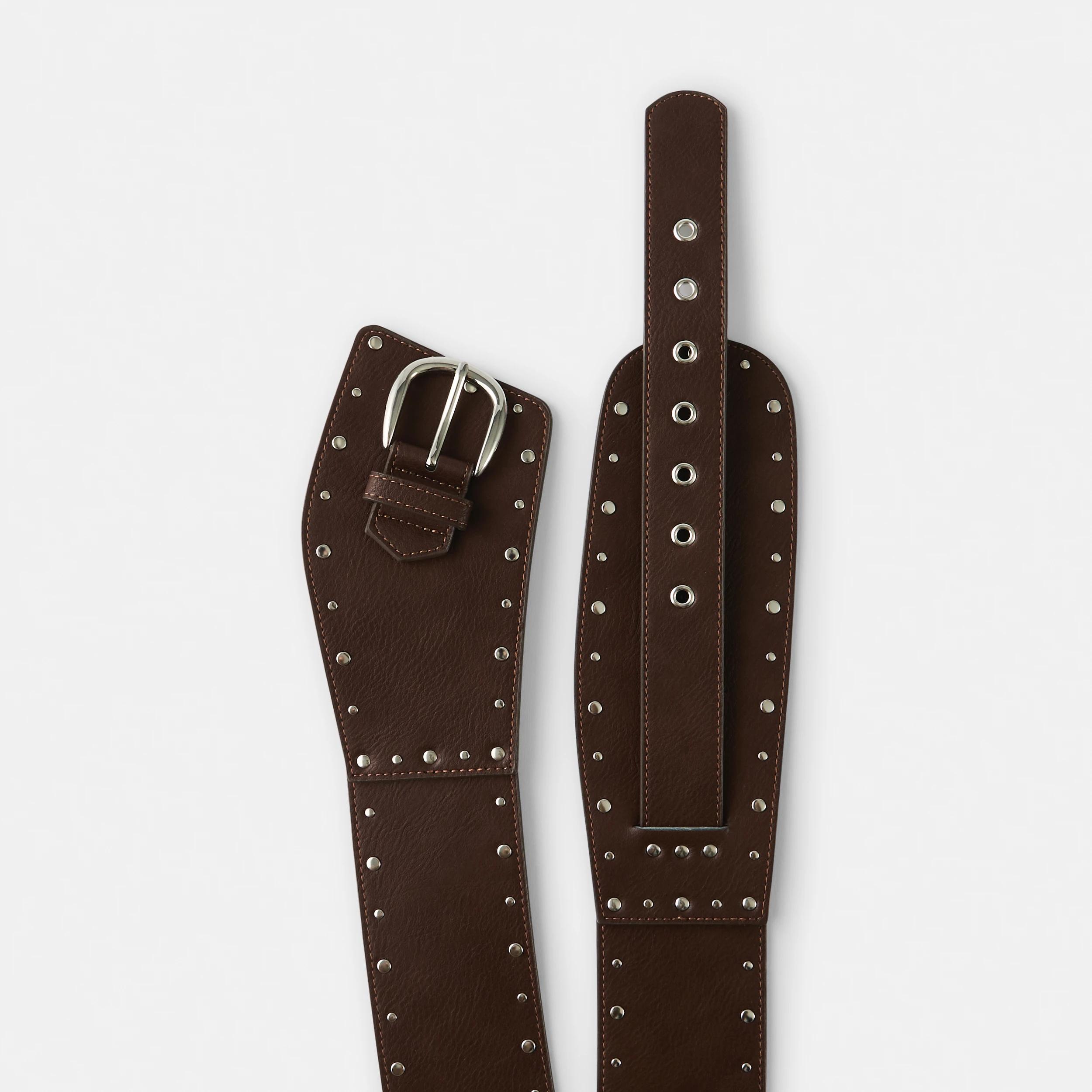 2 Wide Statement Belt CHOCOLATE PLUM, 2 of 5