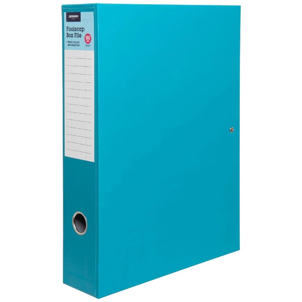 1 J.Burrows Foolscap Box File Teal, 1 of 4