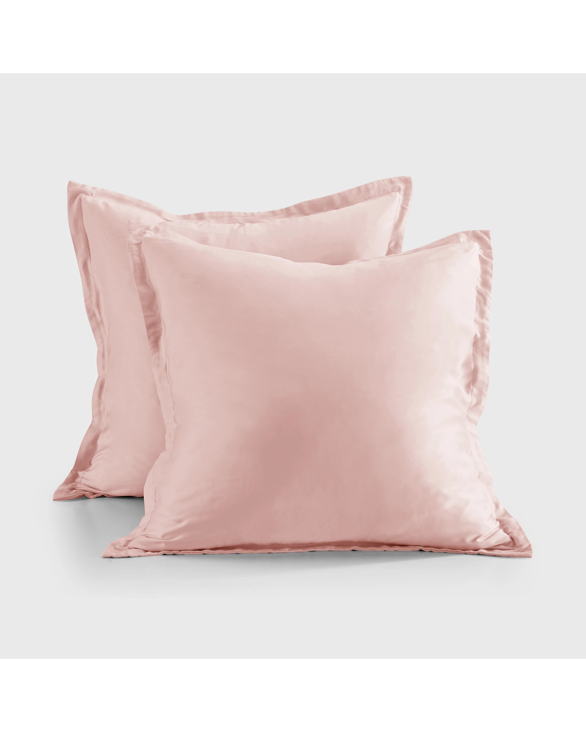 2 Natural Home 400TC 100% Bamboo Sateen Tailored European Pillowcase Twin Pack - Blush Pink, 2 of 5