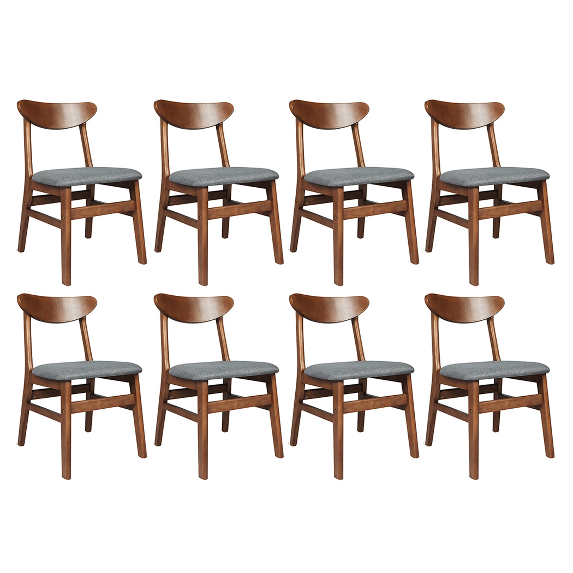 1 Levede 8x Dining Chairs Linen Fabric, 1 of 8