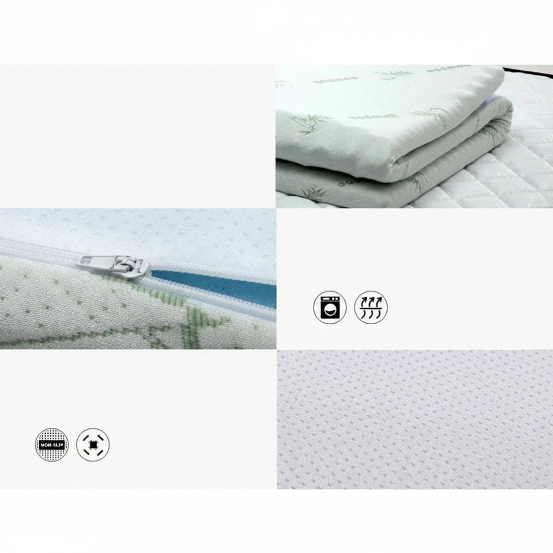 4 Giselle Bedding Memory Foam Mattress Topper 7-Zone 5cm Double - Double Bed - Blue, 4 of 5