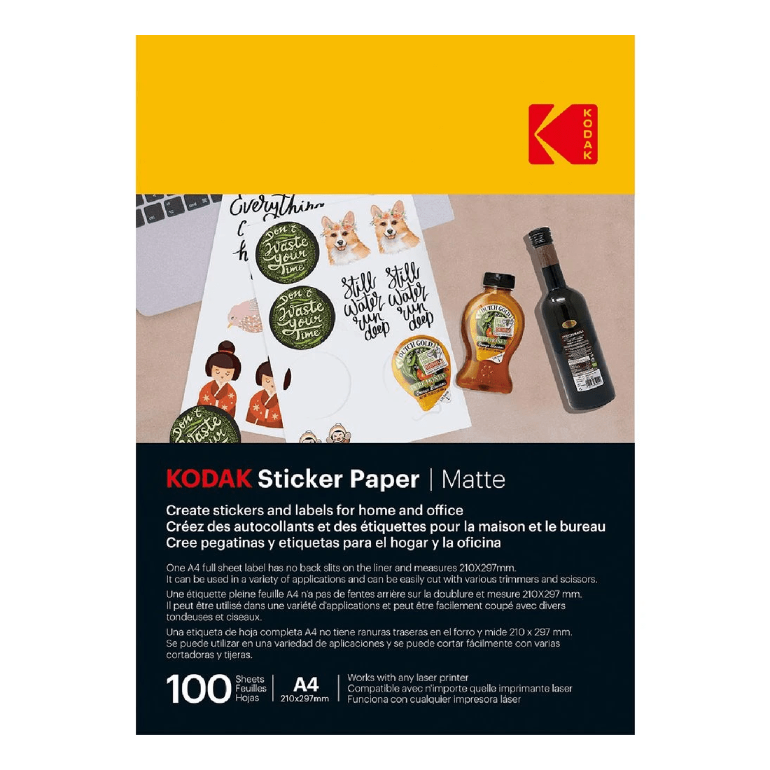 1 Kodak Sticker Paper Matte 100 Pack, 1 of 1