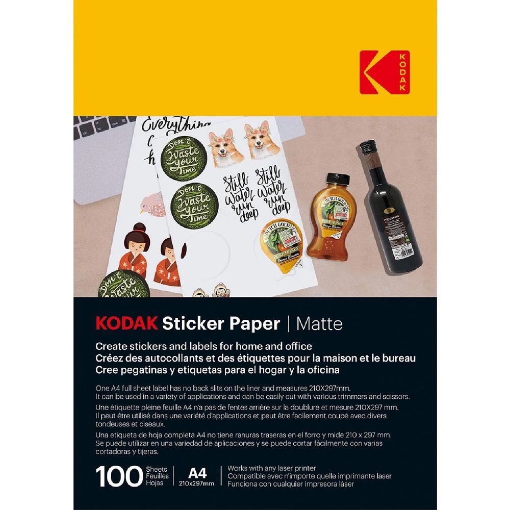1 Kodak Sticker Paper Matte 100 Pack, 1 of 1