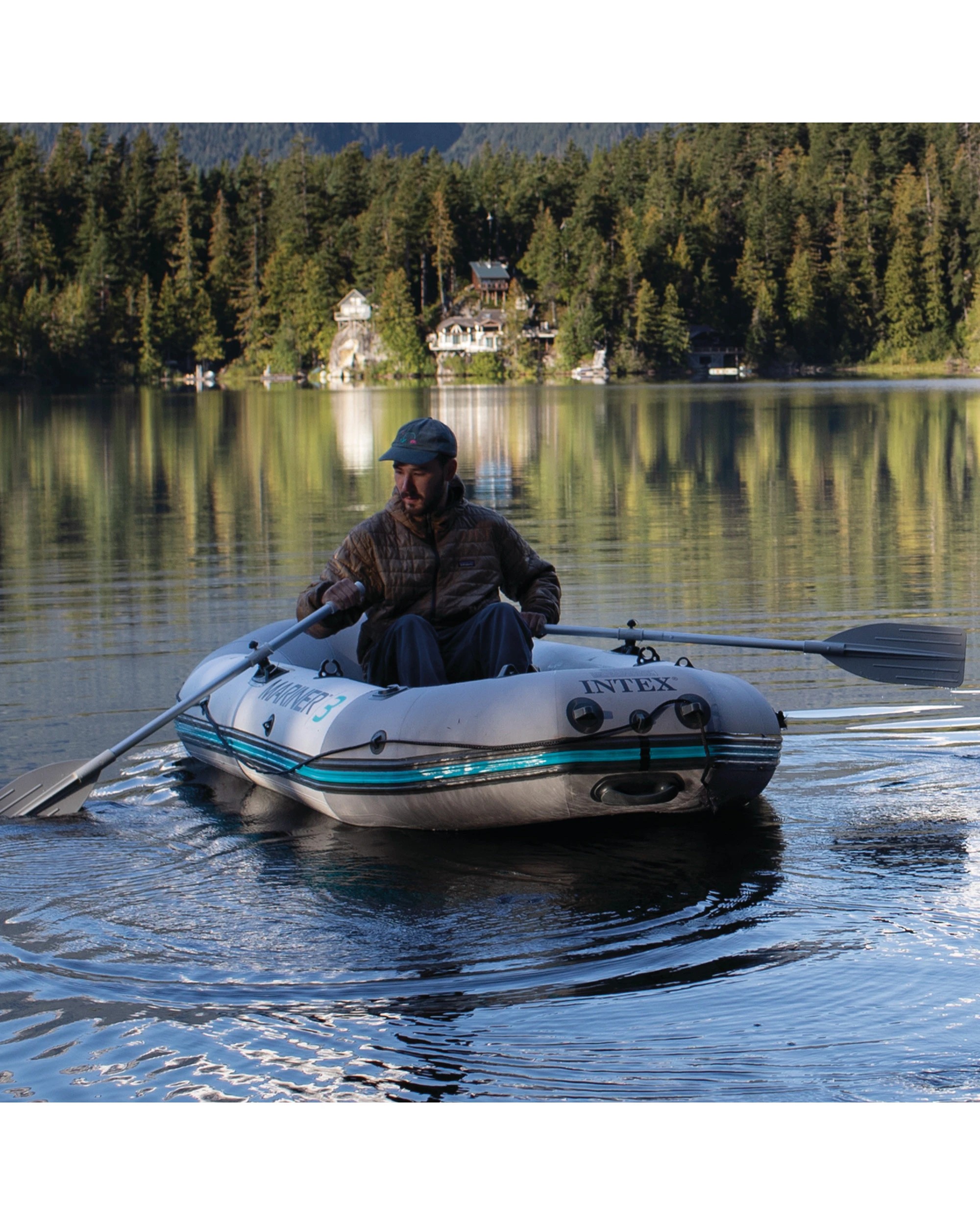 6 Intex Mariner 3 Inflatable Boat Set 3 Person - Grey, 6 of 8