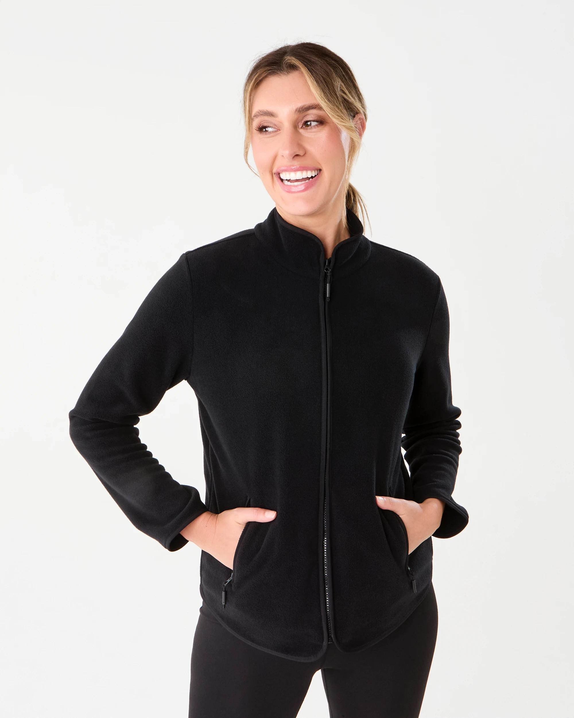 5 Active Womens Outdoor Fleece Jacket Black, 5 of 7