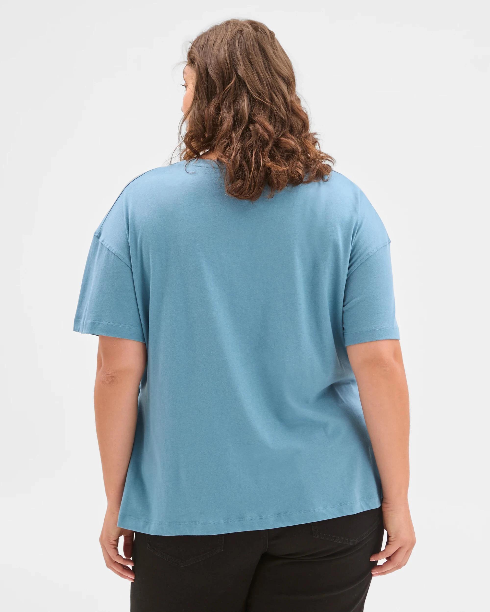 6 Target Curve Plus Size Australian Cotton Blend Side Tie Waist T-Shirt SEAL TEAL, 6 of 6