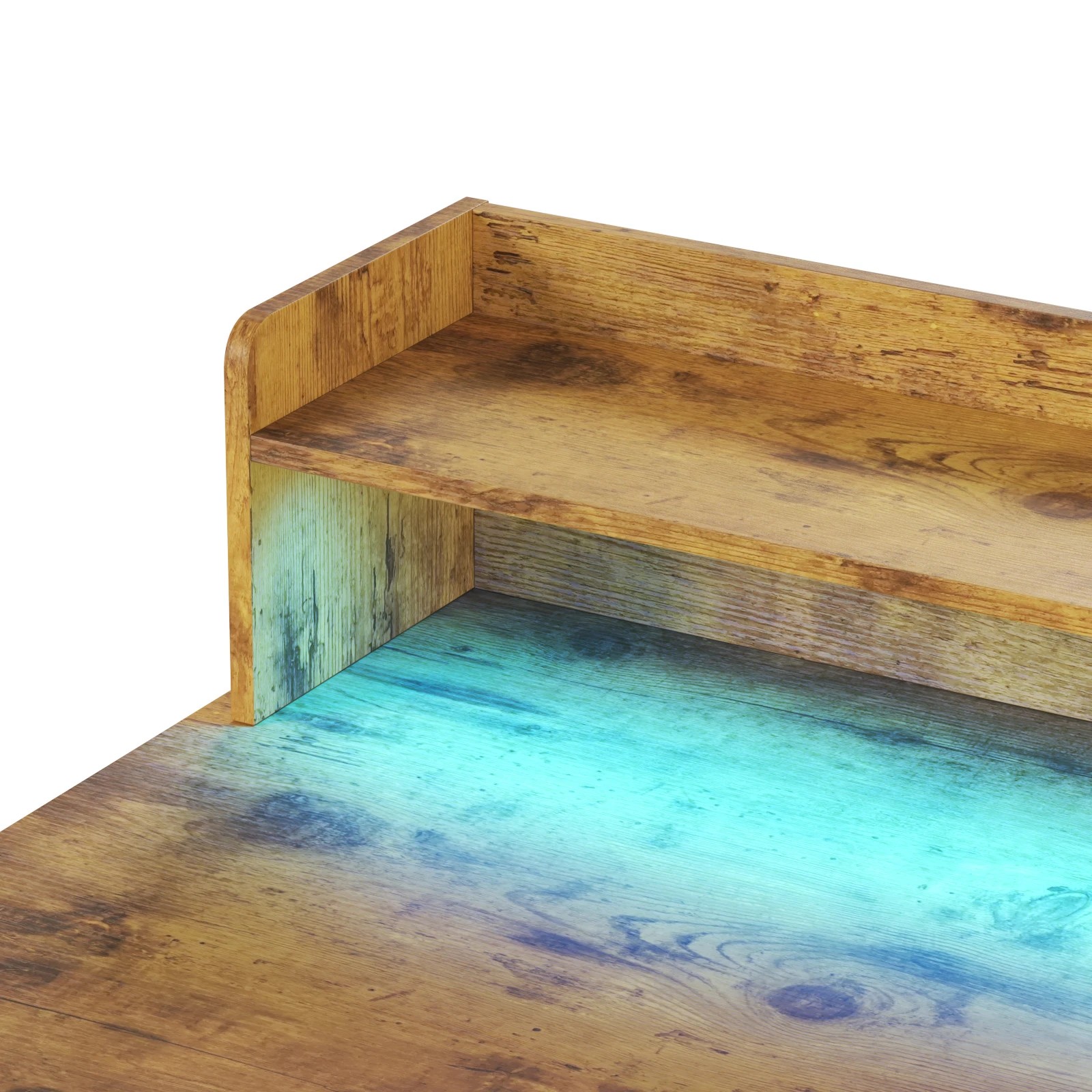 1 Advwin Led Rgb Light Electric Standing Desk With Power Outlets & Monitor Stand 120cm
 - Brown, 1 of 8