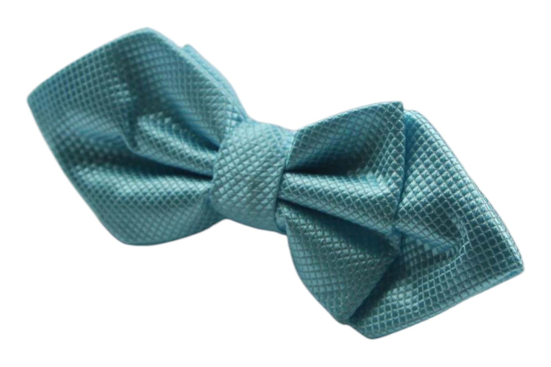 4 Zasel Mens Sky Blue Diamond Shaped Checkered Bow Tie - Blue, 4 of 4