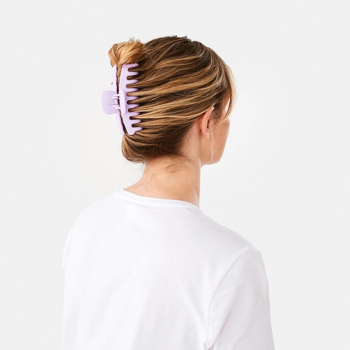 3 2 Pack Navy and Lilac Barrel Claw Hair Clips, 3 of 4