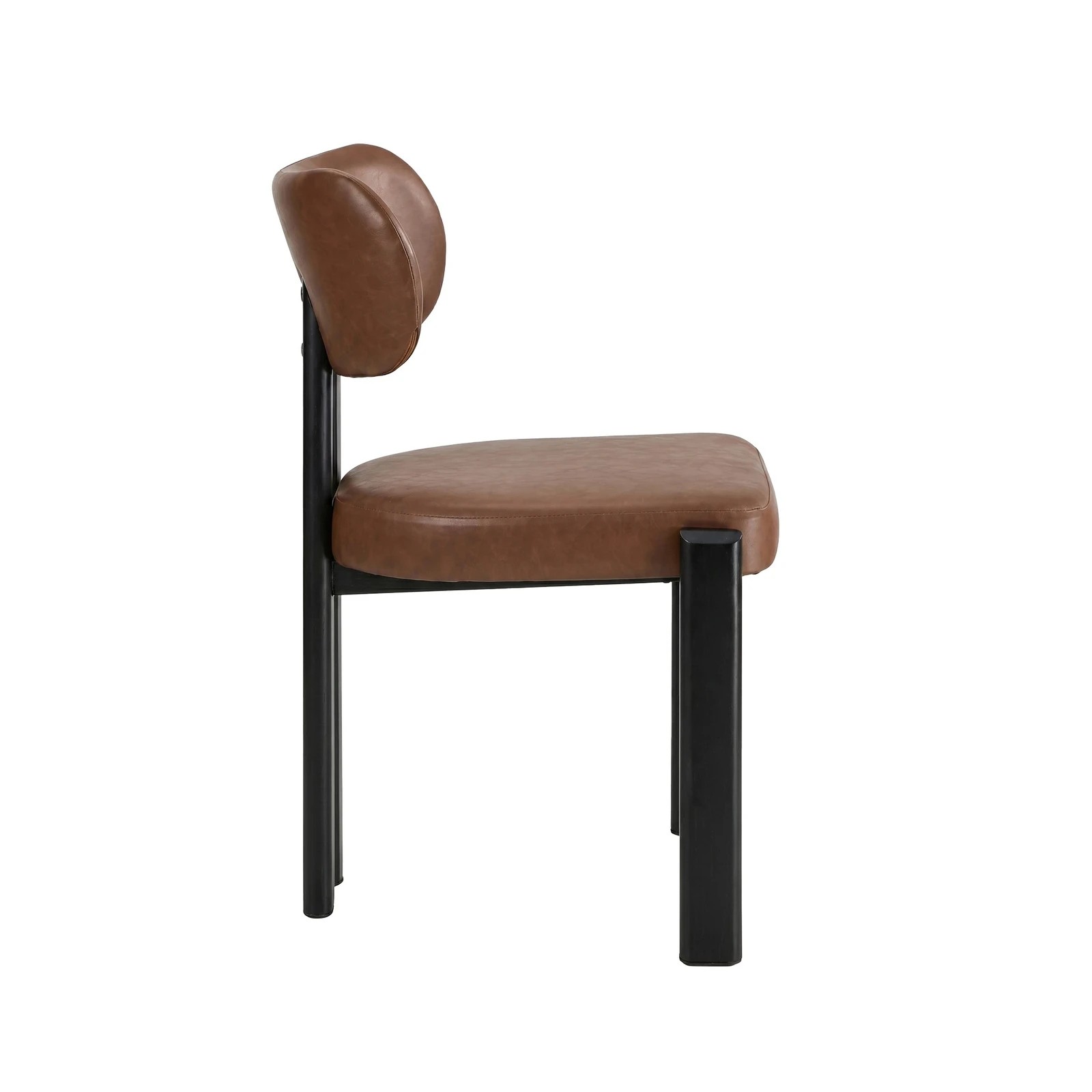 8 Oikiture Set of 6 Dining Chairs Faux Leather Fabric Kitchen Chair Padded Seat - Brown, 8 of 9
