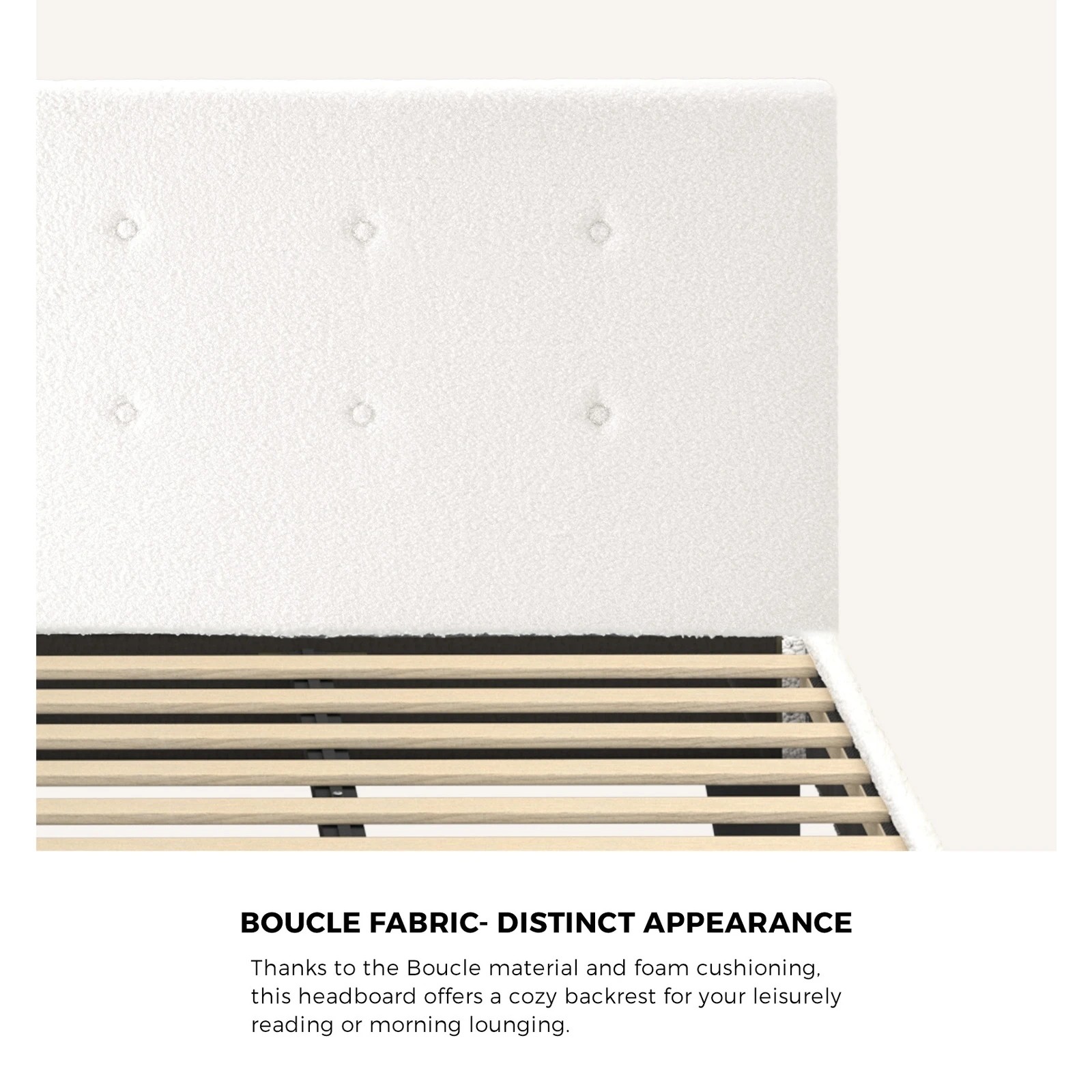 4 Oikiture Double Bed Frame Bed Platform
 - White, 4 of 10