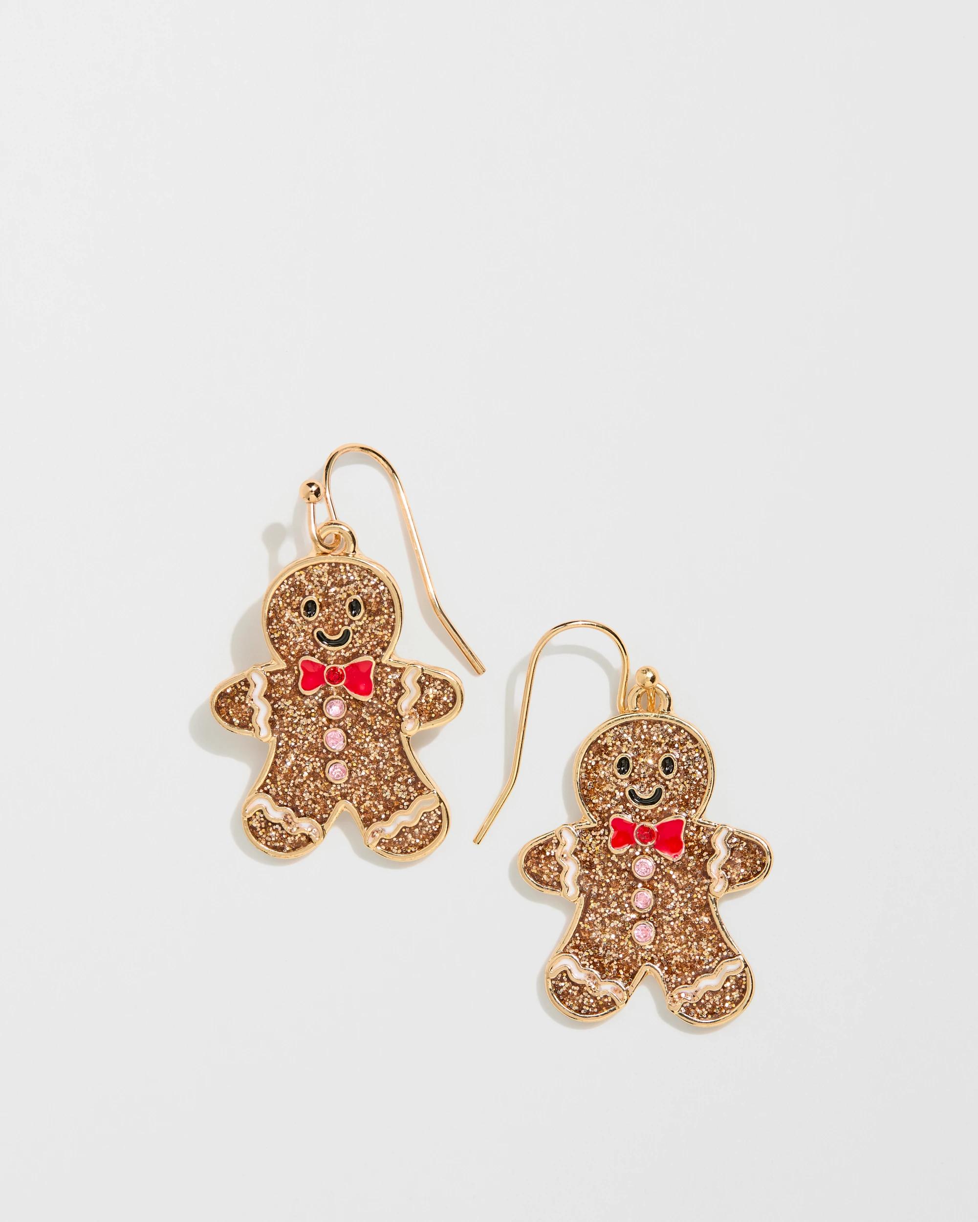 1 Target Woman Christmas Gingerbread Drop Earrings BROWN, 1 of 3
