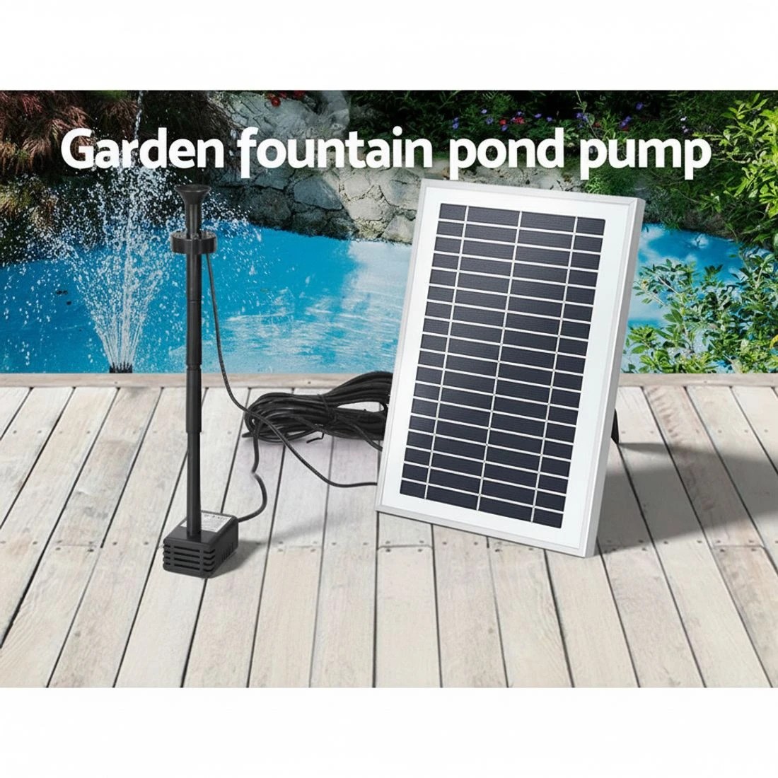4 Gardeon Solar Pond Pump Submersible Water Fountain with Battery LED Lights 4.4FT - Black, 4 of 6