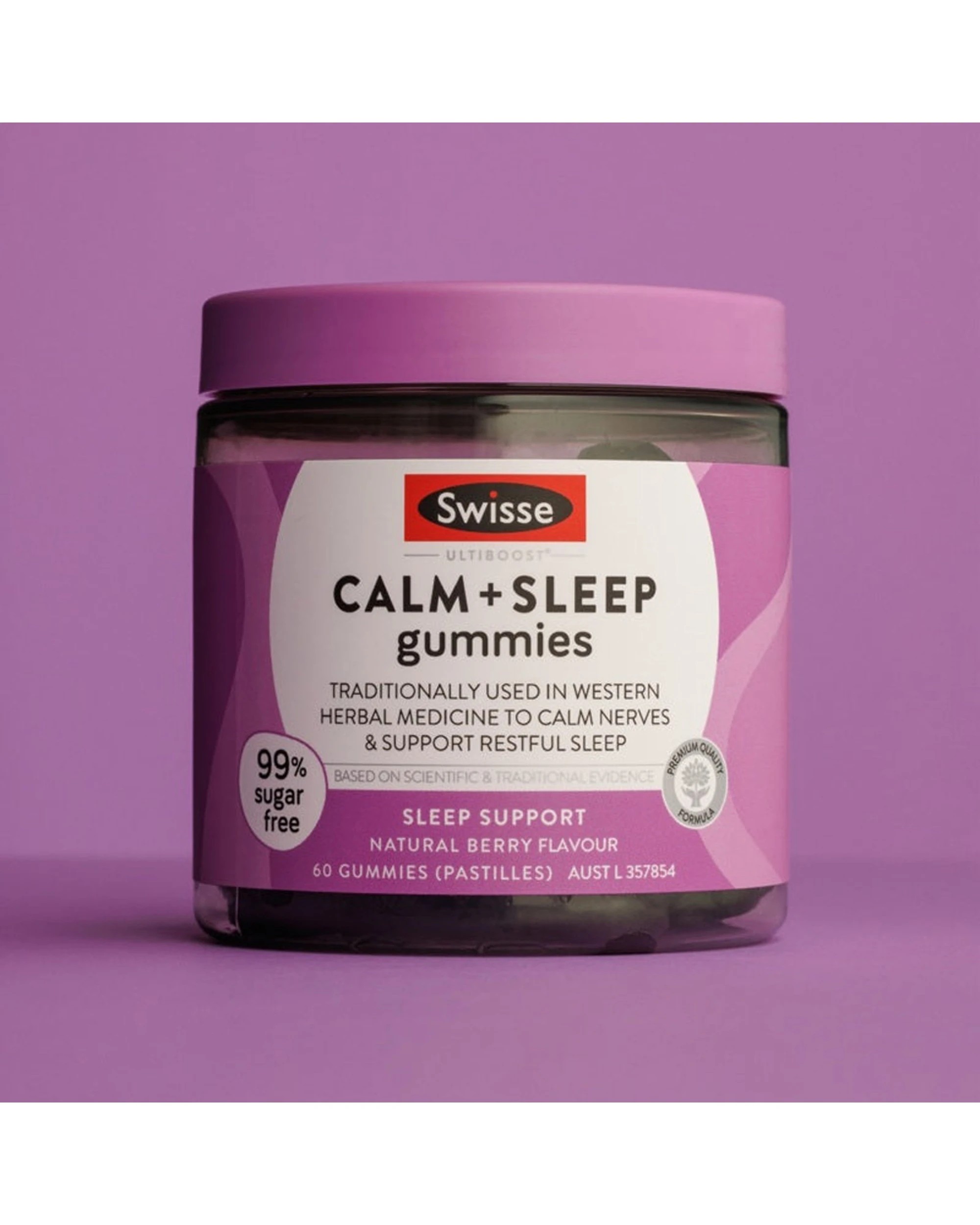 5 Swisse 60pc Ultiboost Calm + Sleep Gummies Tablets Support Stress Response & Restful Sleep, 5 of 7