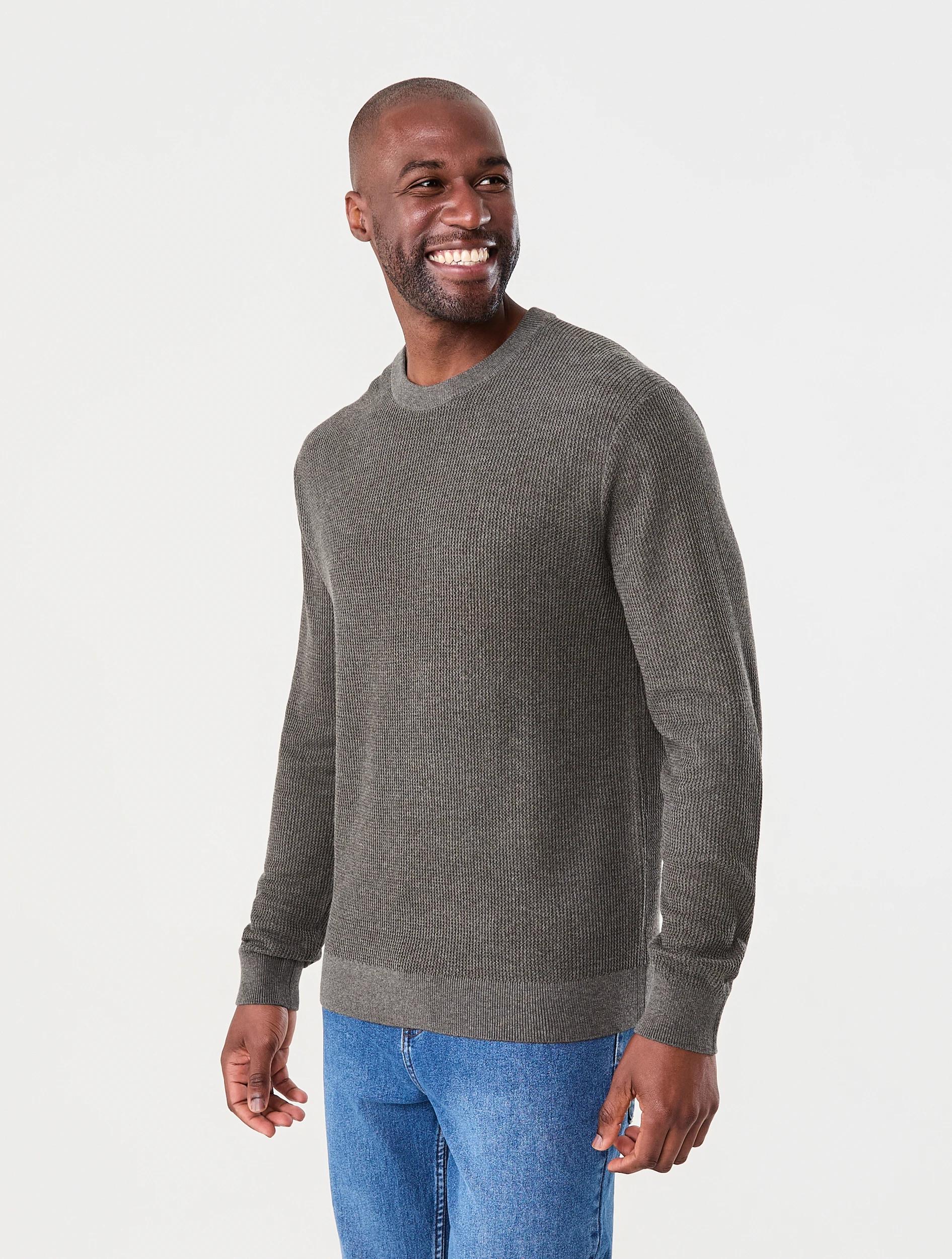 2 Lightweight Crew Neck Knit Jumper Brn Mulch, 2 of 7