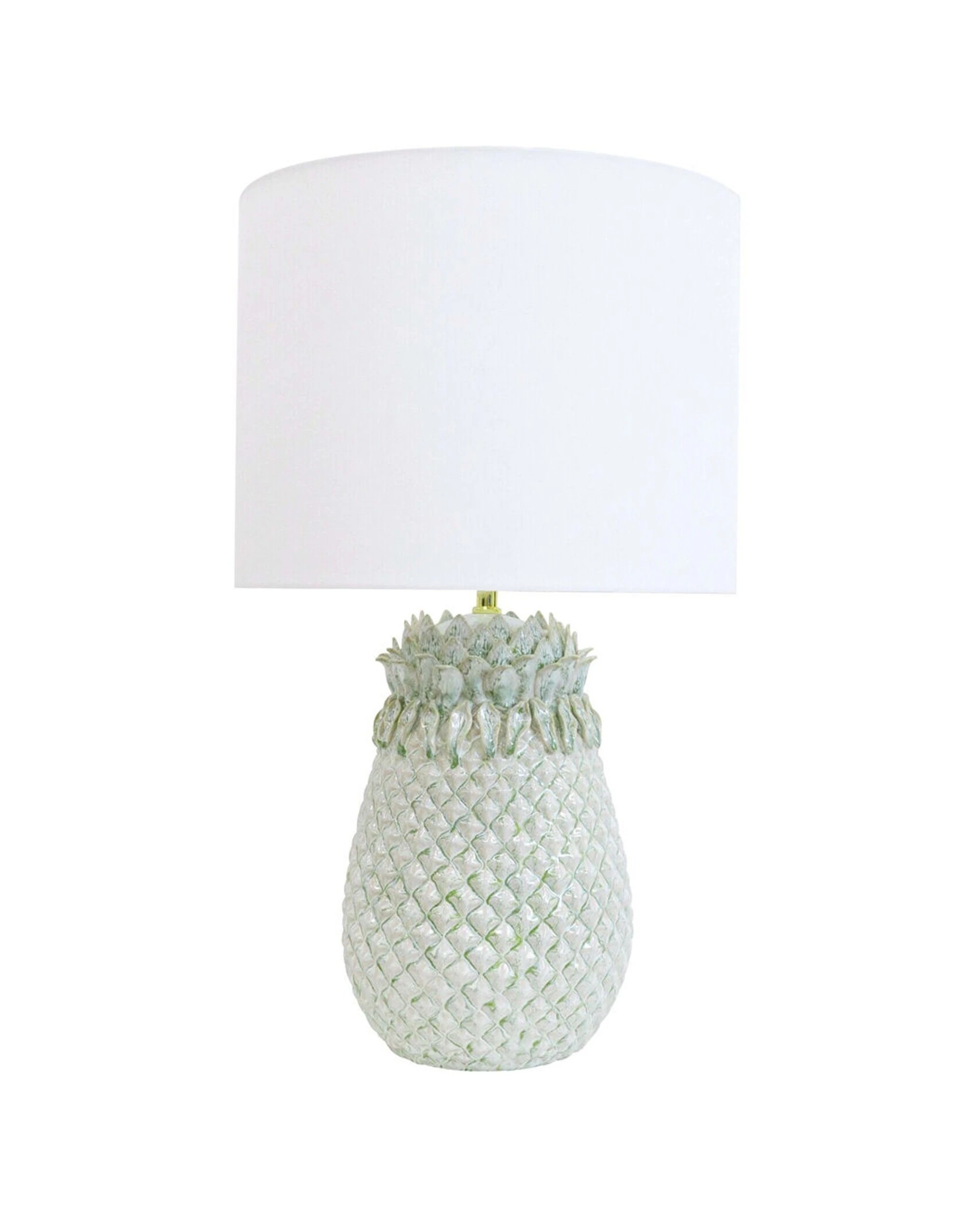 2 LVD Ceramic Cotton Textured Pineapple Bedroom Lamp 38x65cm - Natural, 2 of 2