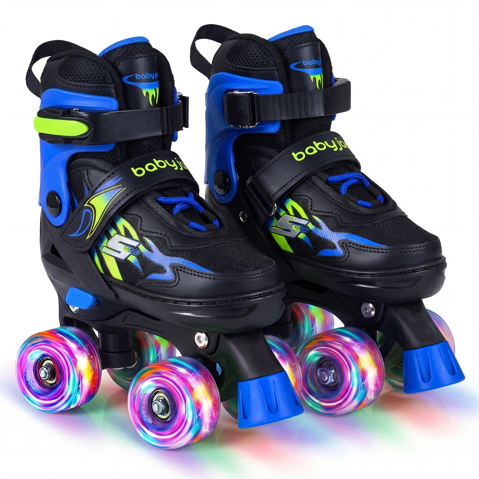 1 Costway 4-Size Adjustable Roller Skates Fun Quad Skating Shoes Roller Beginner Age 5-7 - Blue, 1 of 1