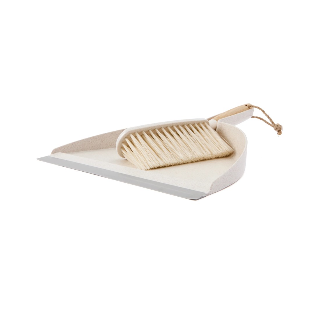 2 Bamboo Handle Dustpan and Brush - White, 2 of 6