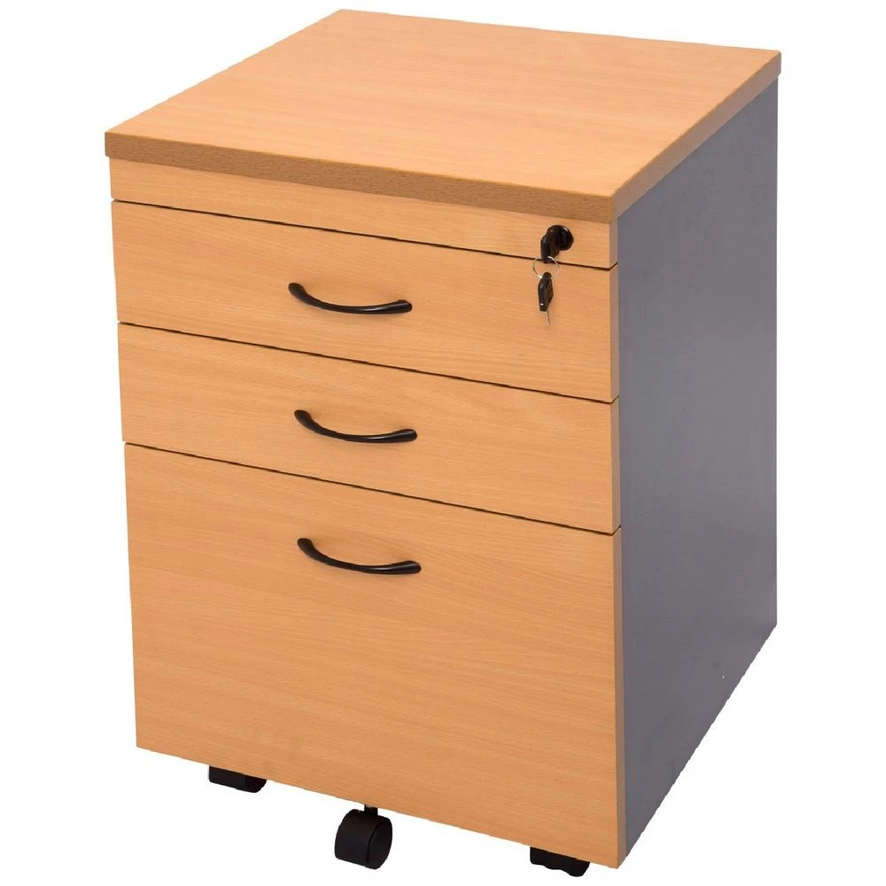 1 Rapidline Worker Mobile Pedestal Beech Cabinets Pedestals Commercial Filing, 1 of 1