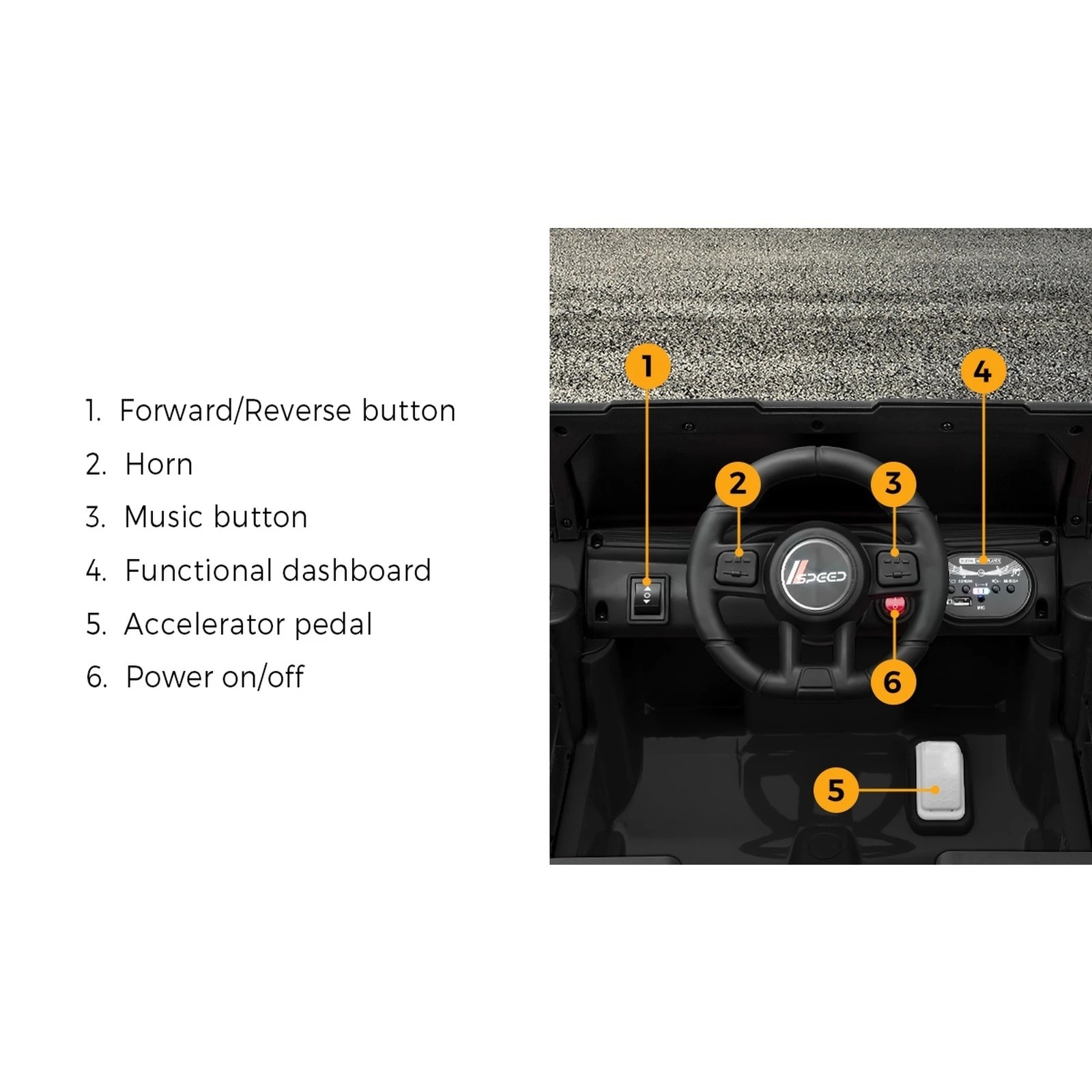 5 Mazam Kids Ride On Car Jeep 12v Electric Remote Control Toddler Toy Cars
 - Black, 5 of 10