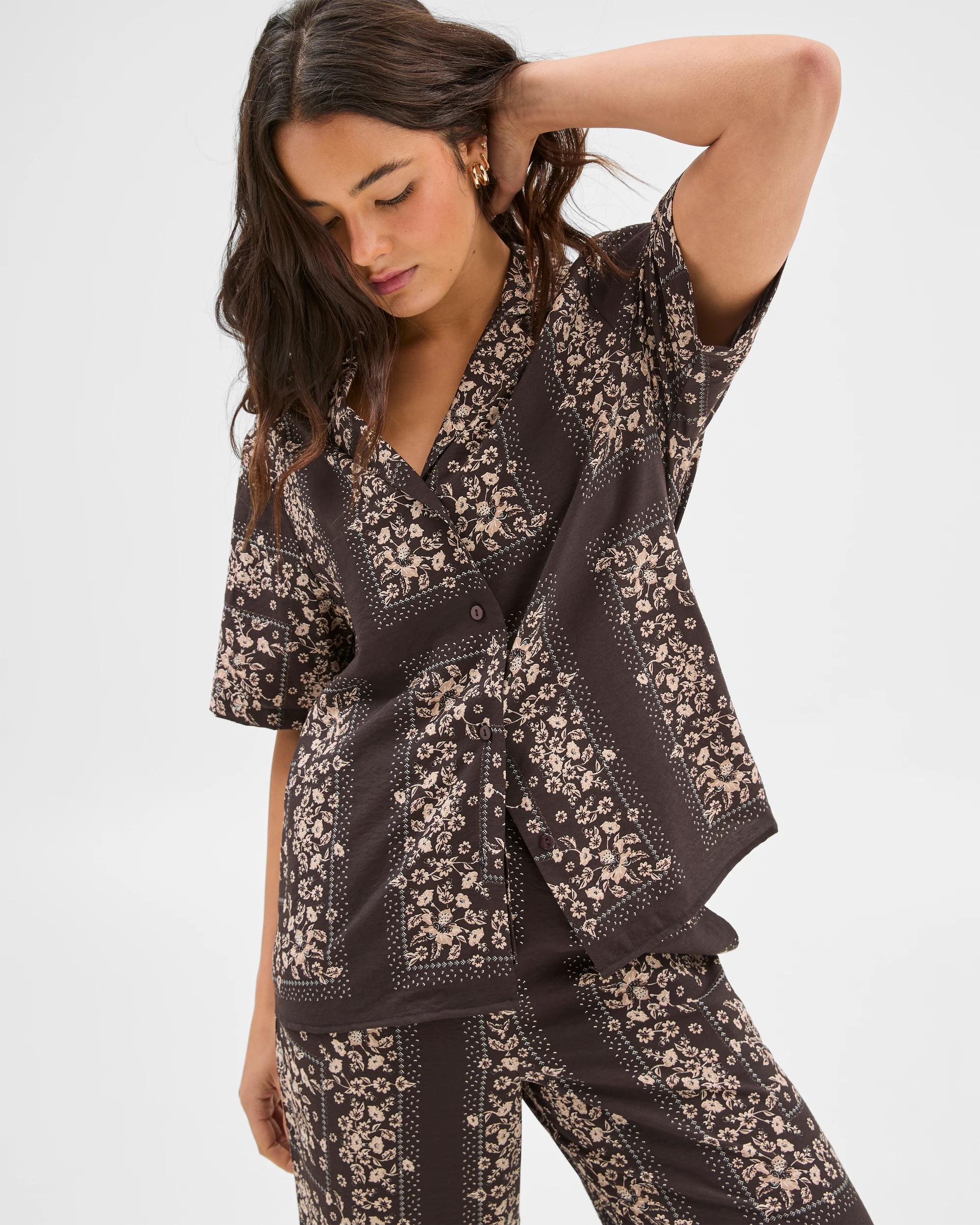 1 Short Sleeve Printed Shirt - Lily Loves SCARF PRINT, 1 of 7