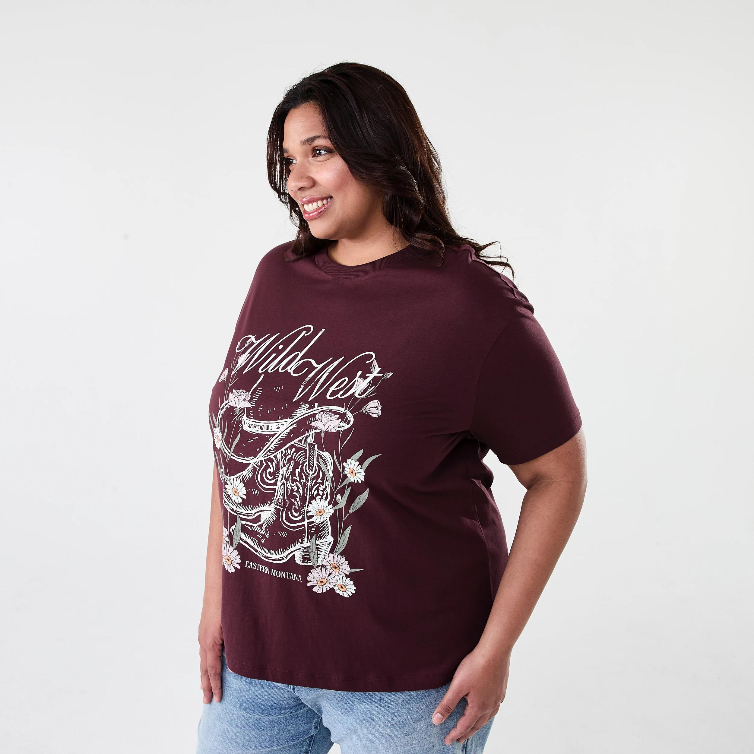 2 Curve Short Sleeve Boyfriend T-shirt Wild West, 2 of 5