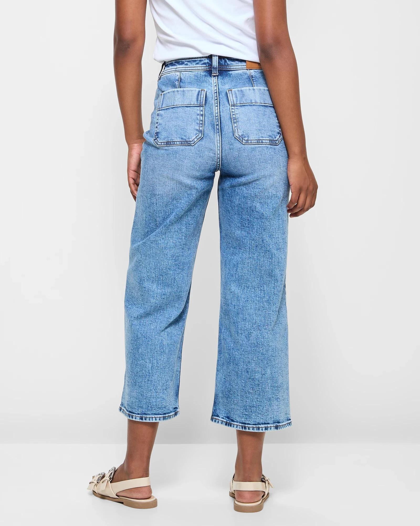 4 Target Petites Petites Crop Length Wide Leg Denim Jeans - Kelsey DAYBREAK BLUE, 4 of 5