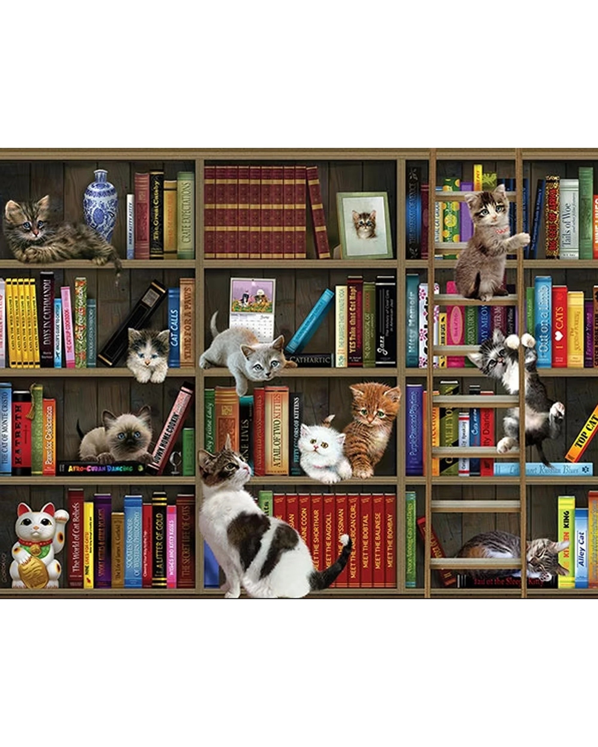 2 Prime3D 500pc Lenticular Giordano Kitty Library Jigsaw Puzzle 61x46cm - Multi, 2 of 2