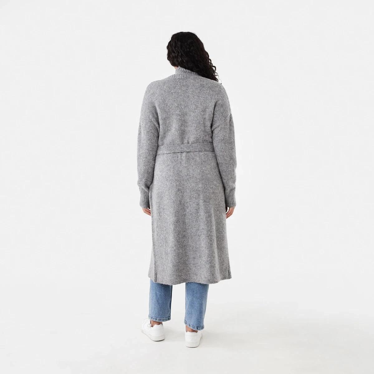 3 Longline Fluffy Cardigan Grey Marle, 3 of 7