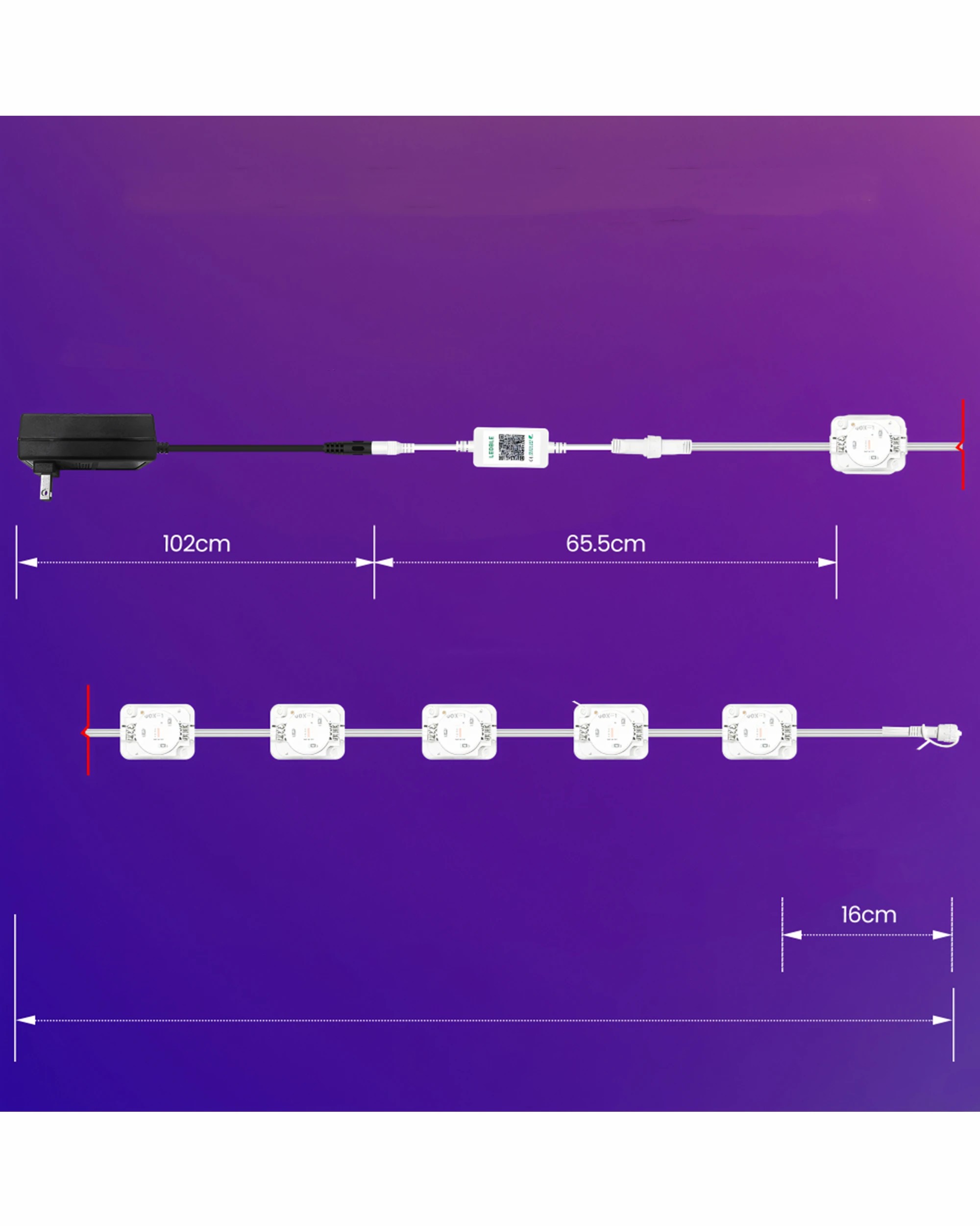 2 Advwin 30M Permanent Outdoor Lights IP67 LED Eave Lights - Multi, 2 of 4