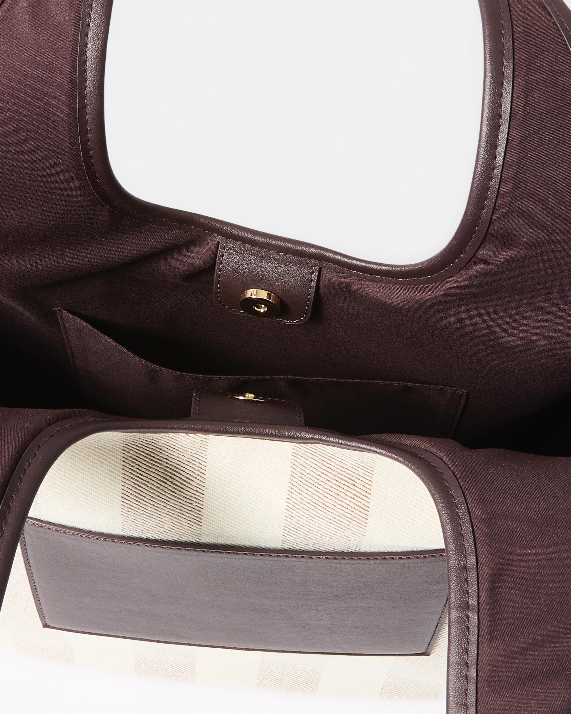 4 PU Large Tote Bag Natural, 4 of 5