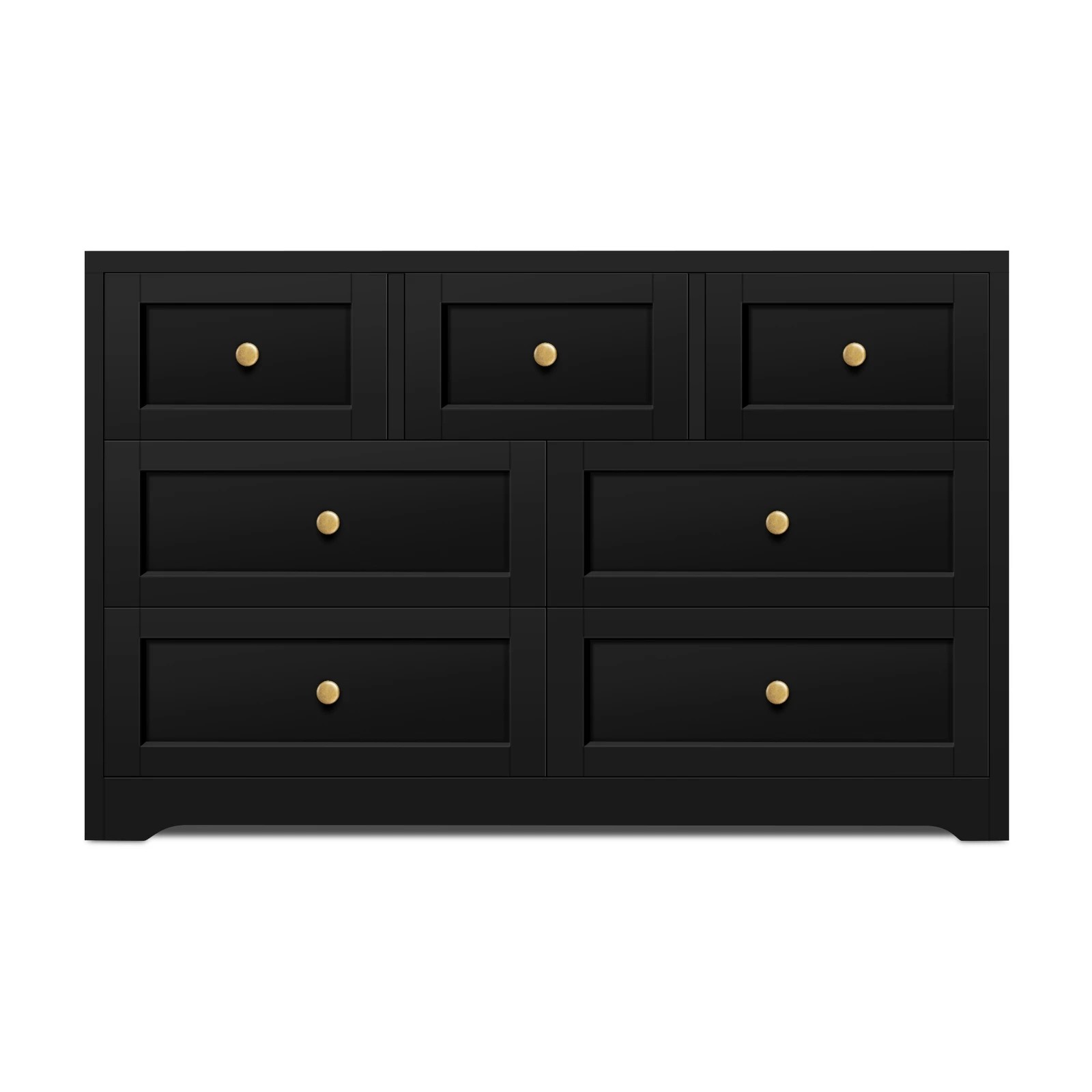 3 Alfordson 7 Chest of Drawers 2x Bedside Table Bedroom Storage Hamptons - Black, 3 of 10