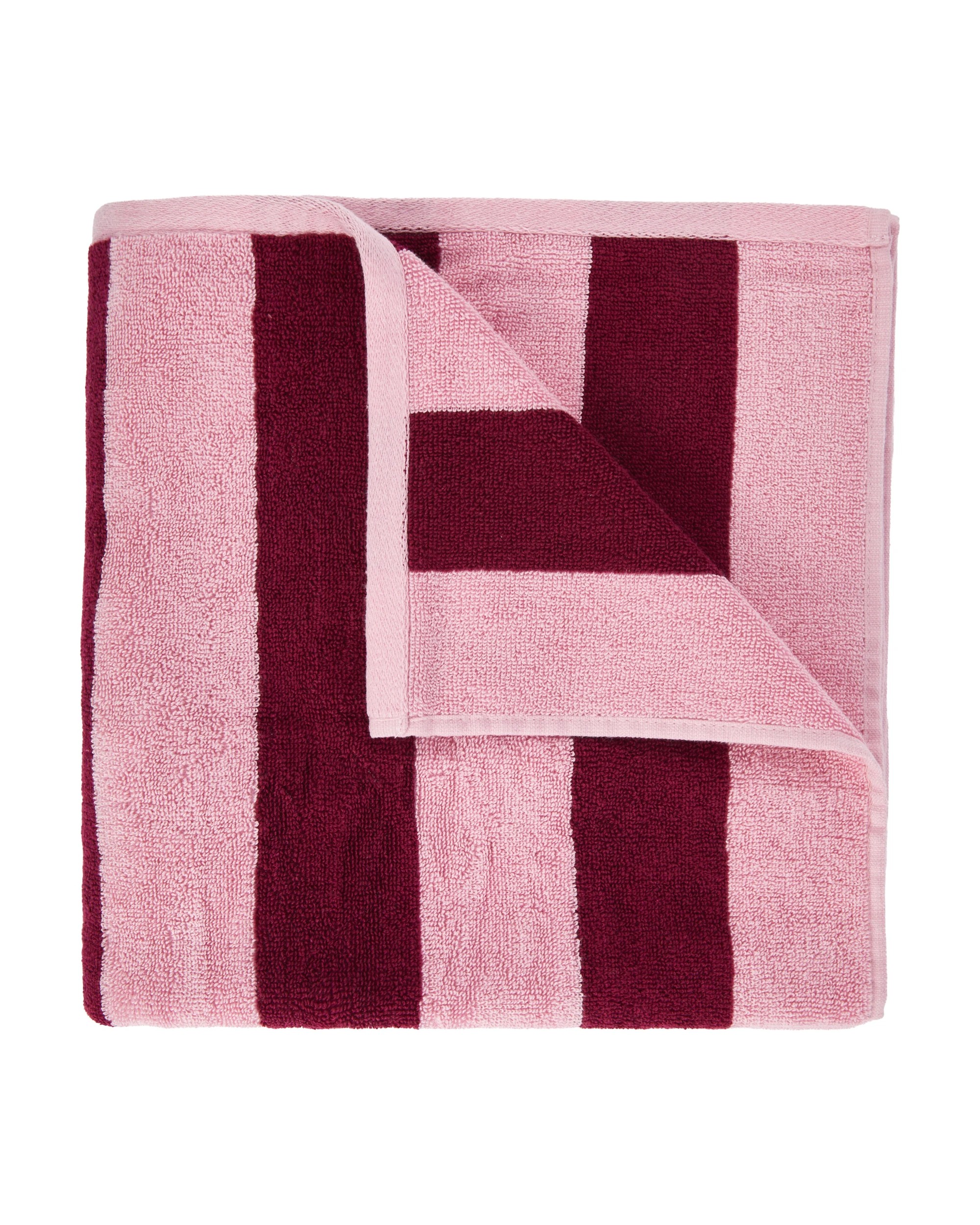 1 Stripe Cotton Bath Towel - Berry, 1 of 5