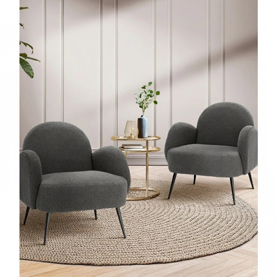 5 Artiss Armchair Boucle Hanes - Charcoal, 5 of 7