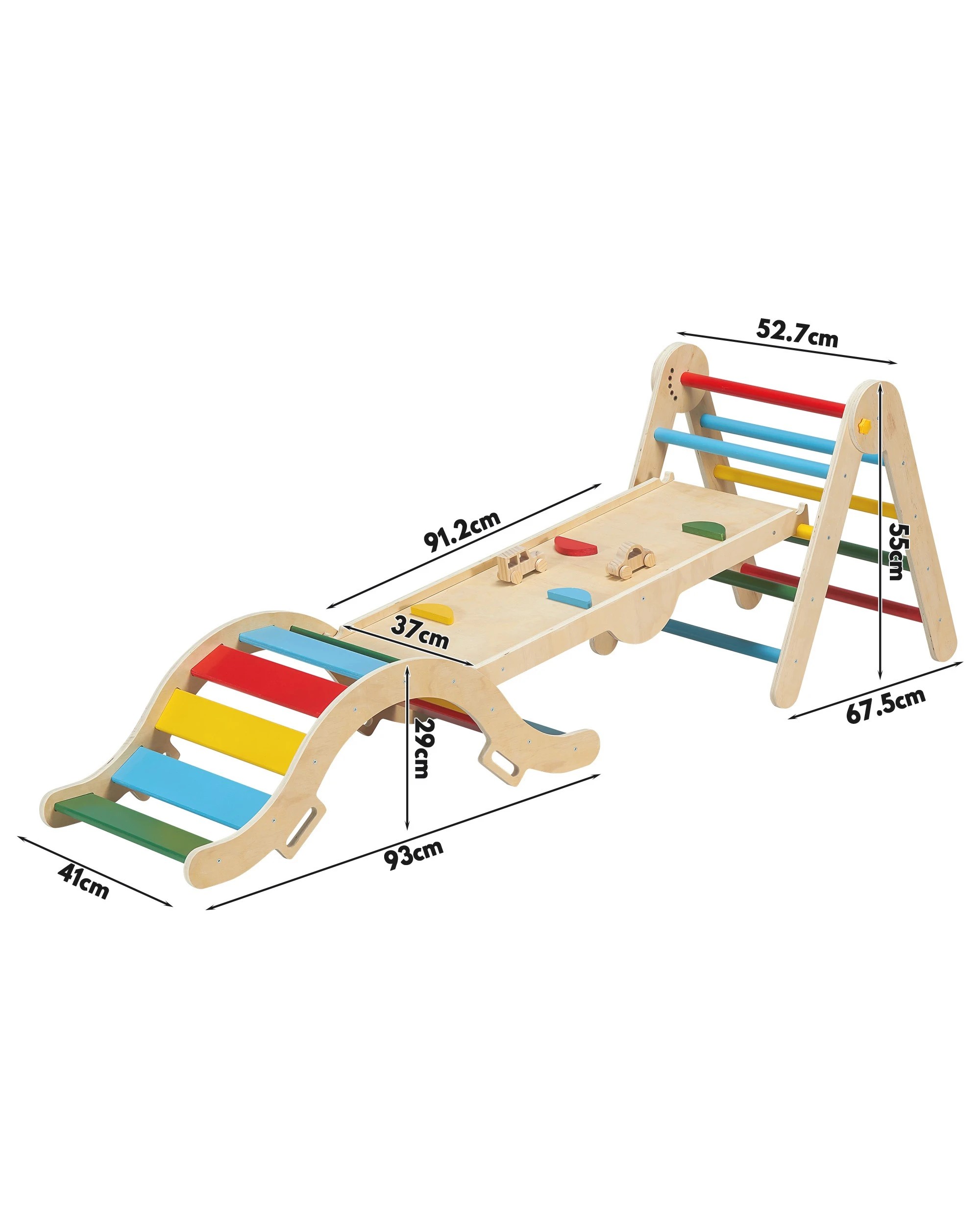 9 PlayPals 6-In-1 Pikler Triangle Set Kids Montessori Wood Climb Play Set Toddler Climbing Gym, 9 of 9