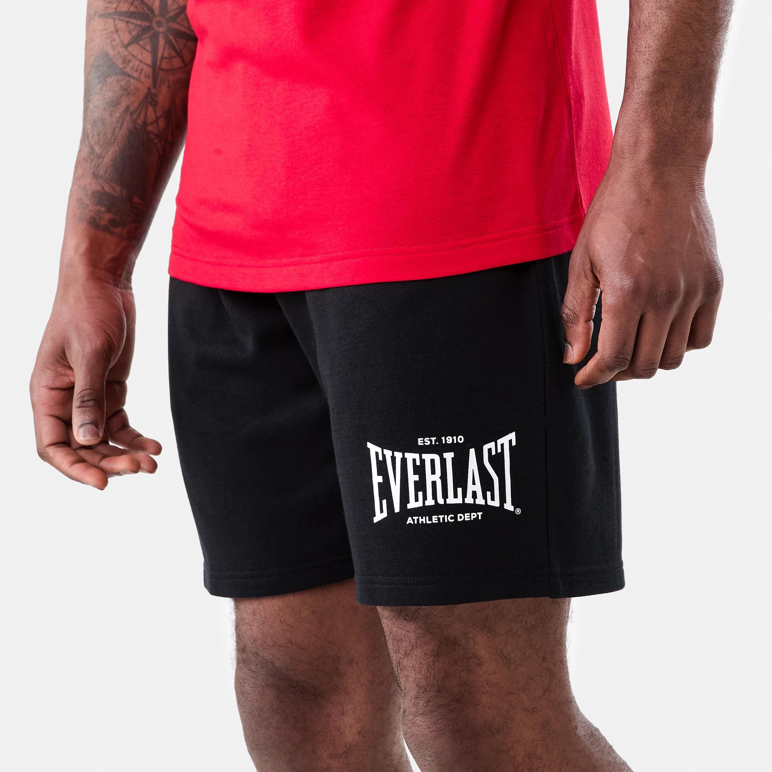 1 Everlast Mens French Terry Shorts Black, 1 of 9