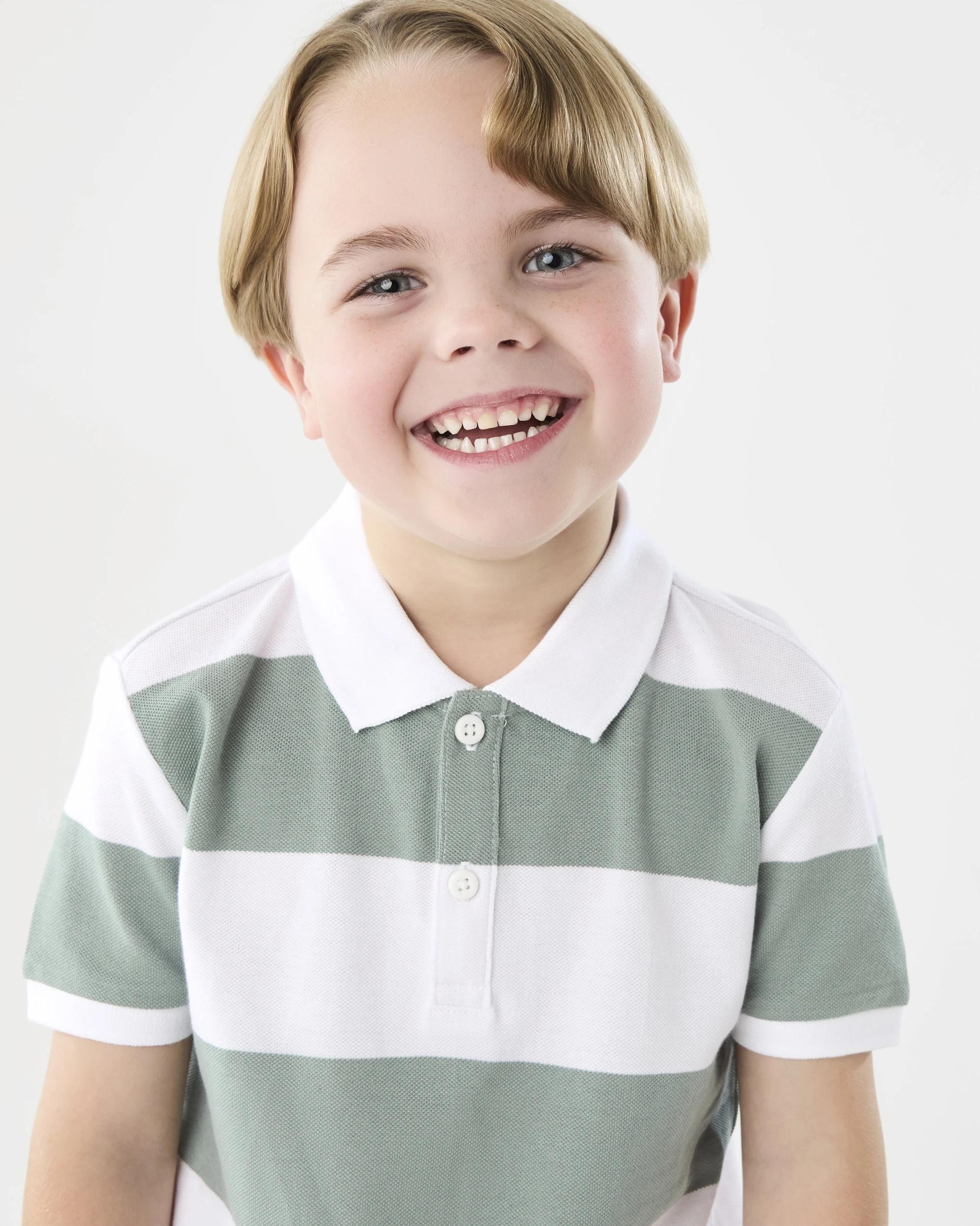 3 Stripe Polo T-shirt Grn Stripe, 3 of 7