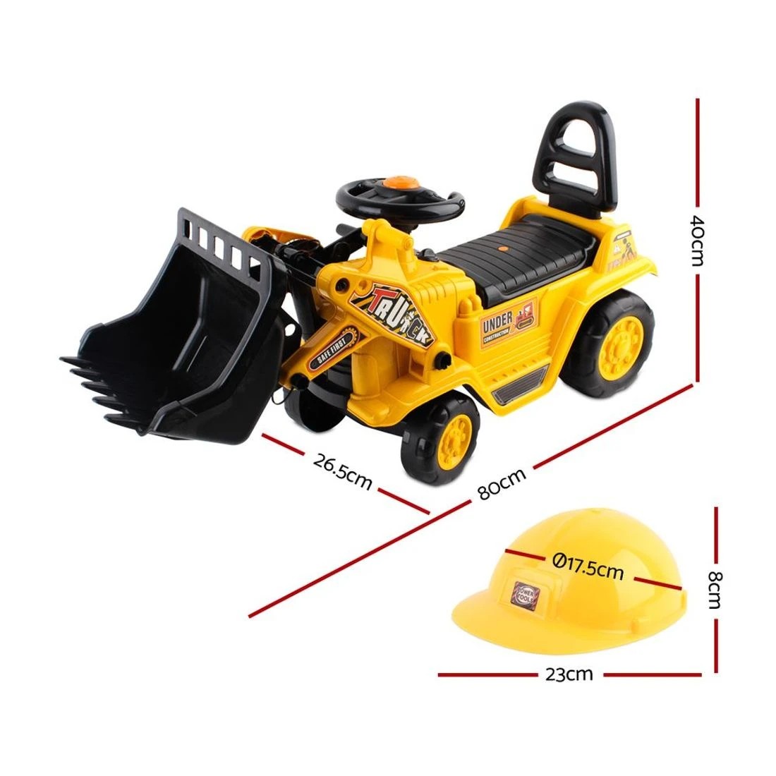 2 Keezi Ride on Car Toys Kids Excavator Bulldozer Sandpit Digger Car Pretend Play Durable Space Saving Sturdy - Yellow, 2 of 8