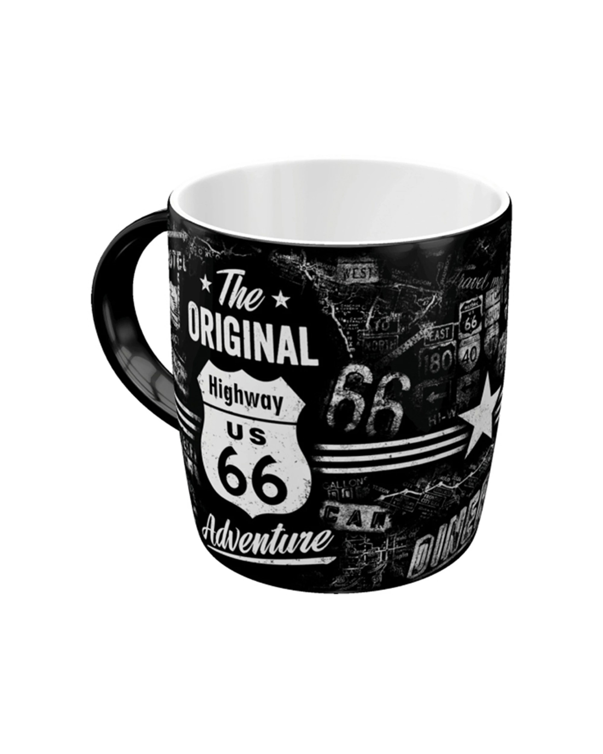 2 Nostalgic-Art 4PK Ceramic Mug 330ml Retro Design - Route 66 Adventure - Black, 2 of 5