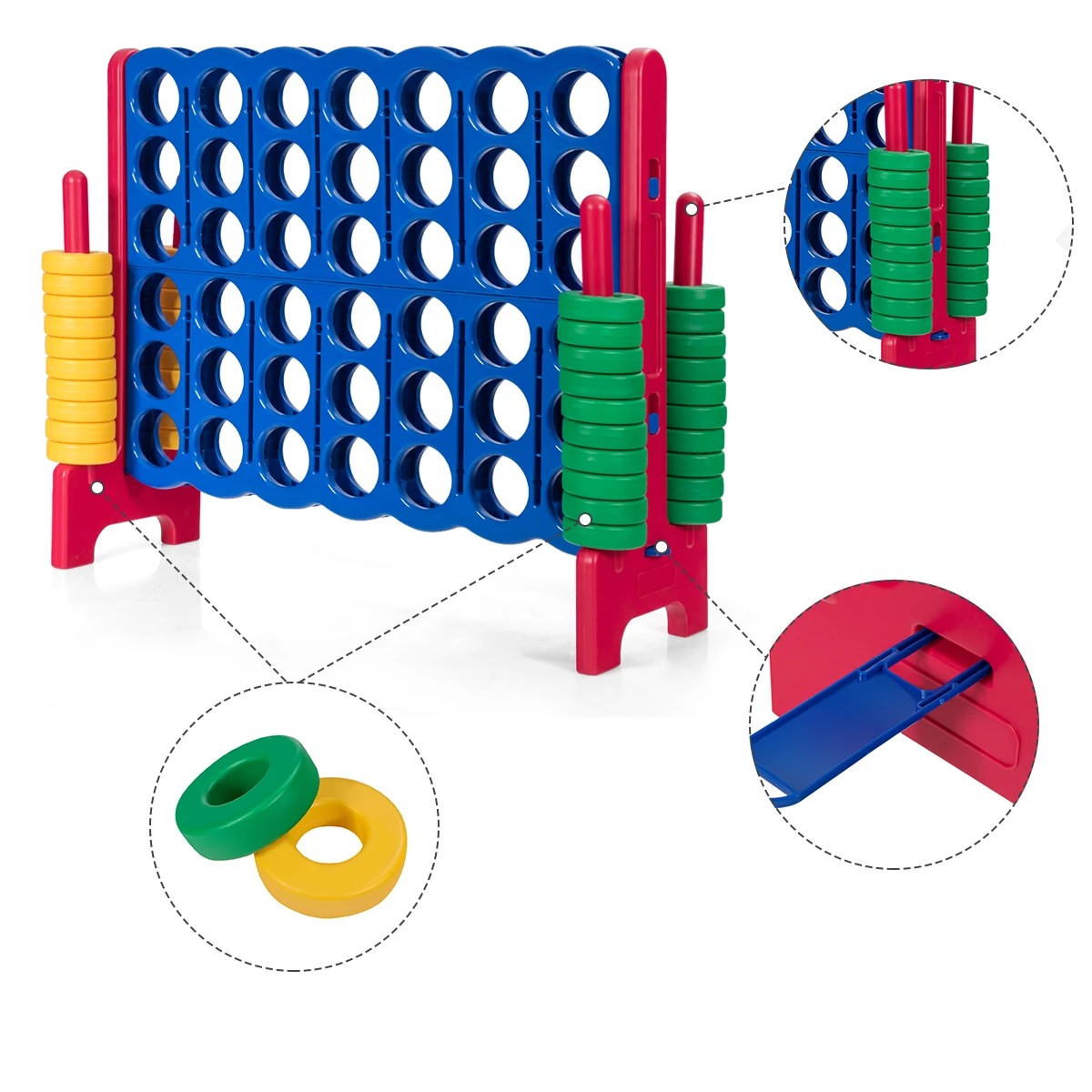 2 Costway Giant Connect 4 In A Row Jumbo Game Set, 2 of 4