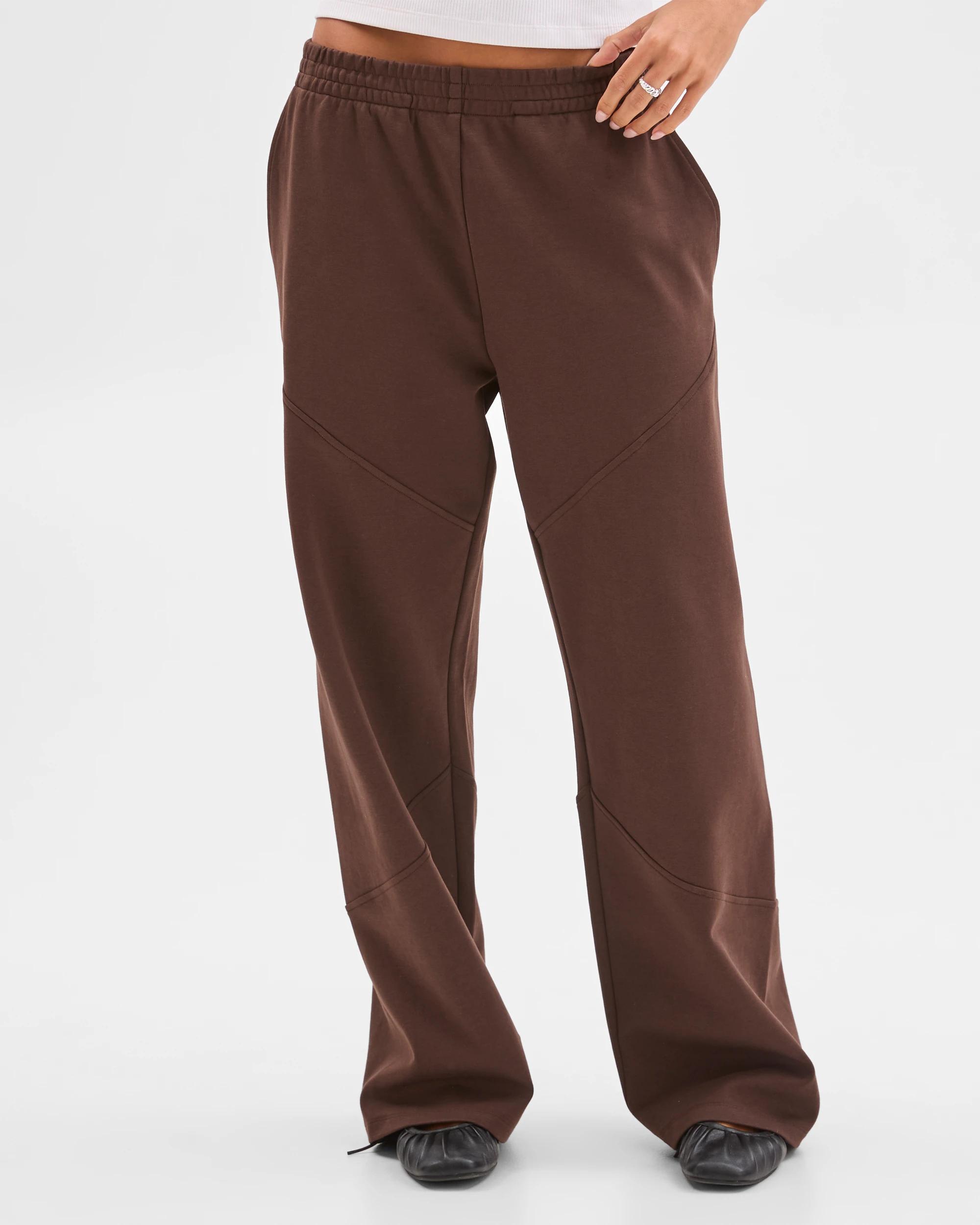 4 Lily Loves Australian Cotton Blend Angled Pocket Trackpants COFFEE BEAN, 4 of 6