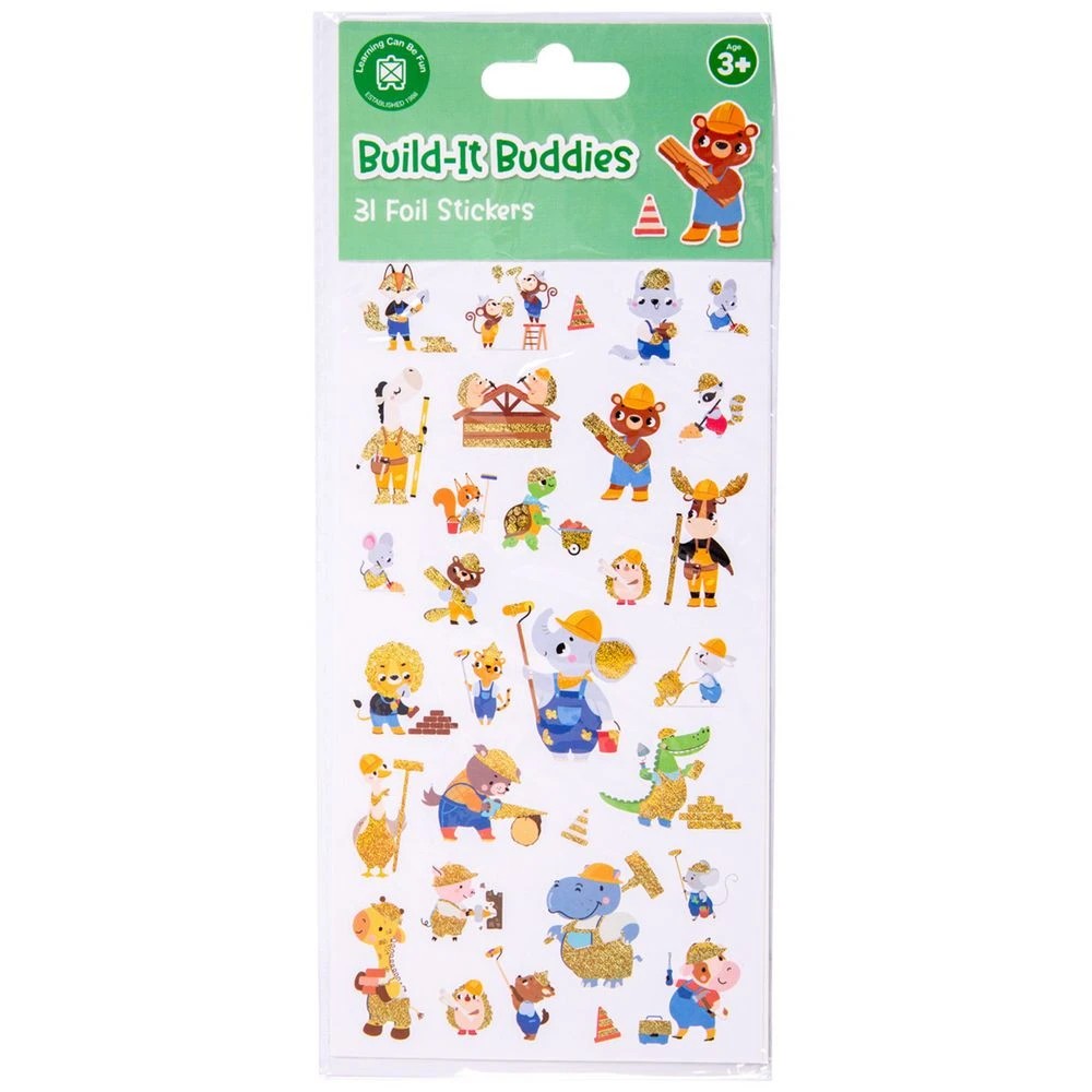 1 Learning Can Be Fun Build It Buddies Foil Stickers, 1 of 3