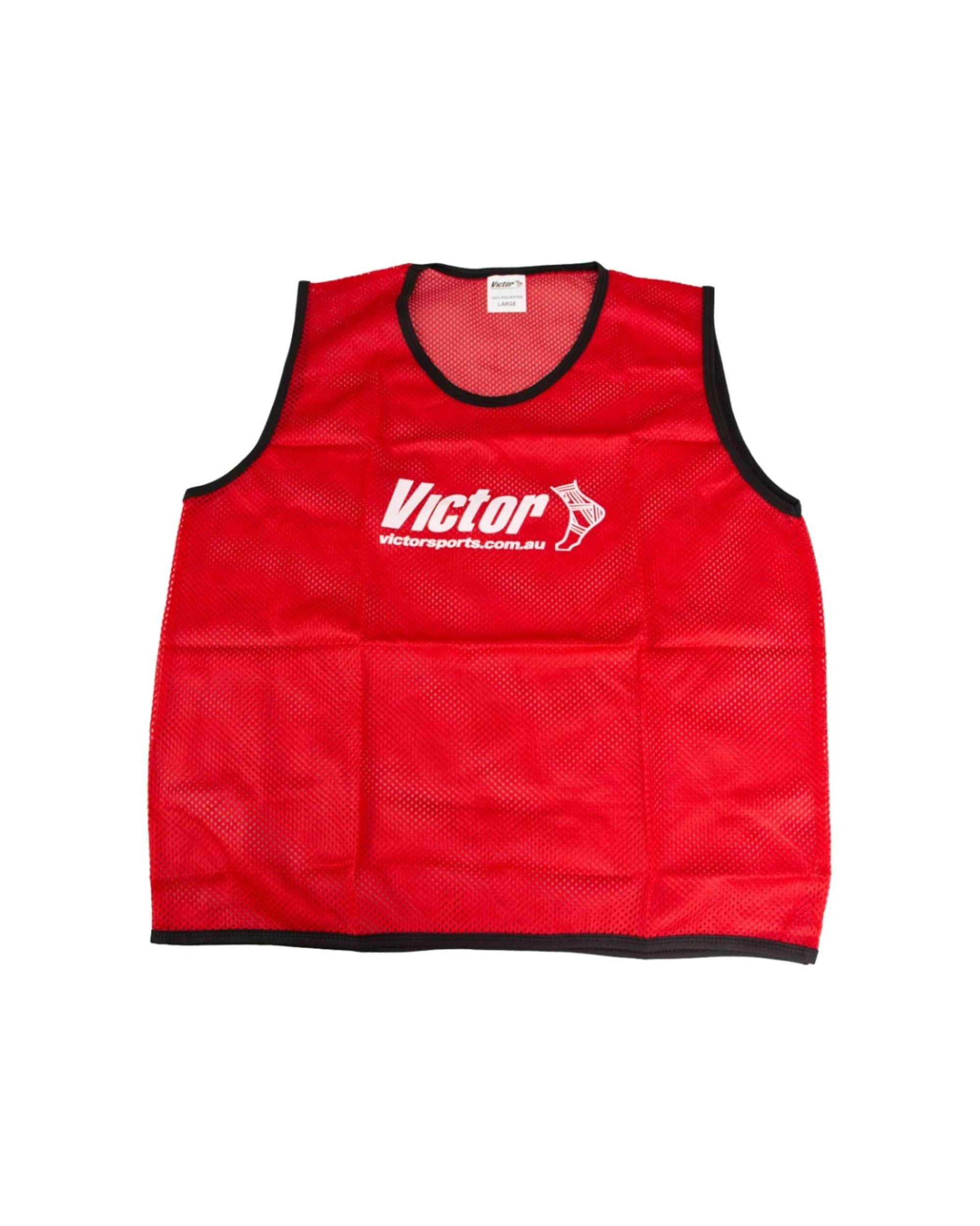 1 Victor Sports Lightweight Fitness Training Vest Mesh Breathable Large - Red, 1 of 2