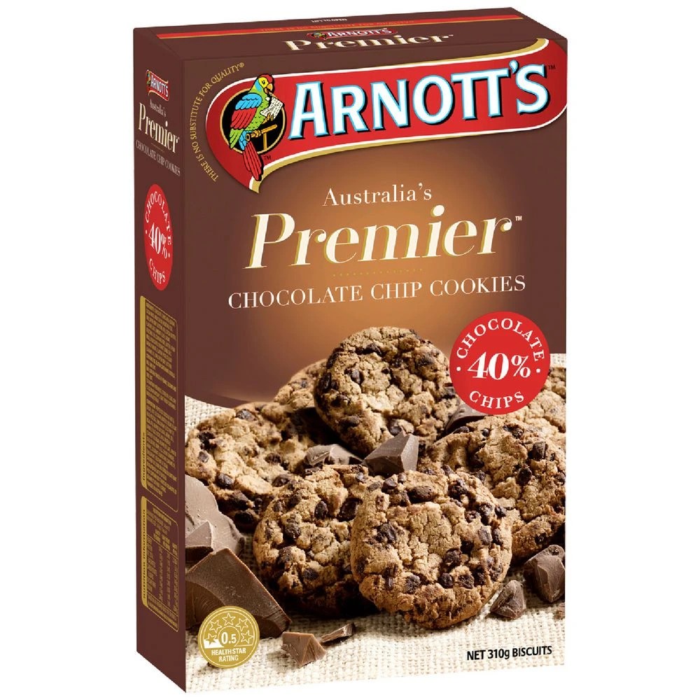 1 Arnott's Premier Choc Chip Biscuits 310g, 1 of 6