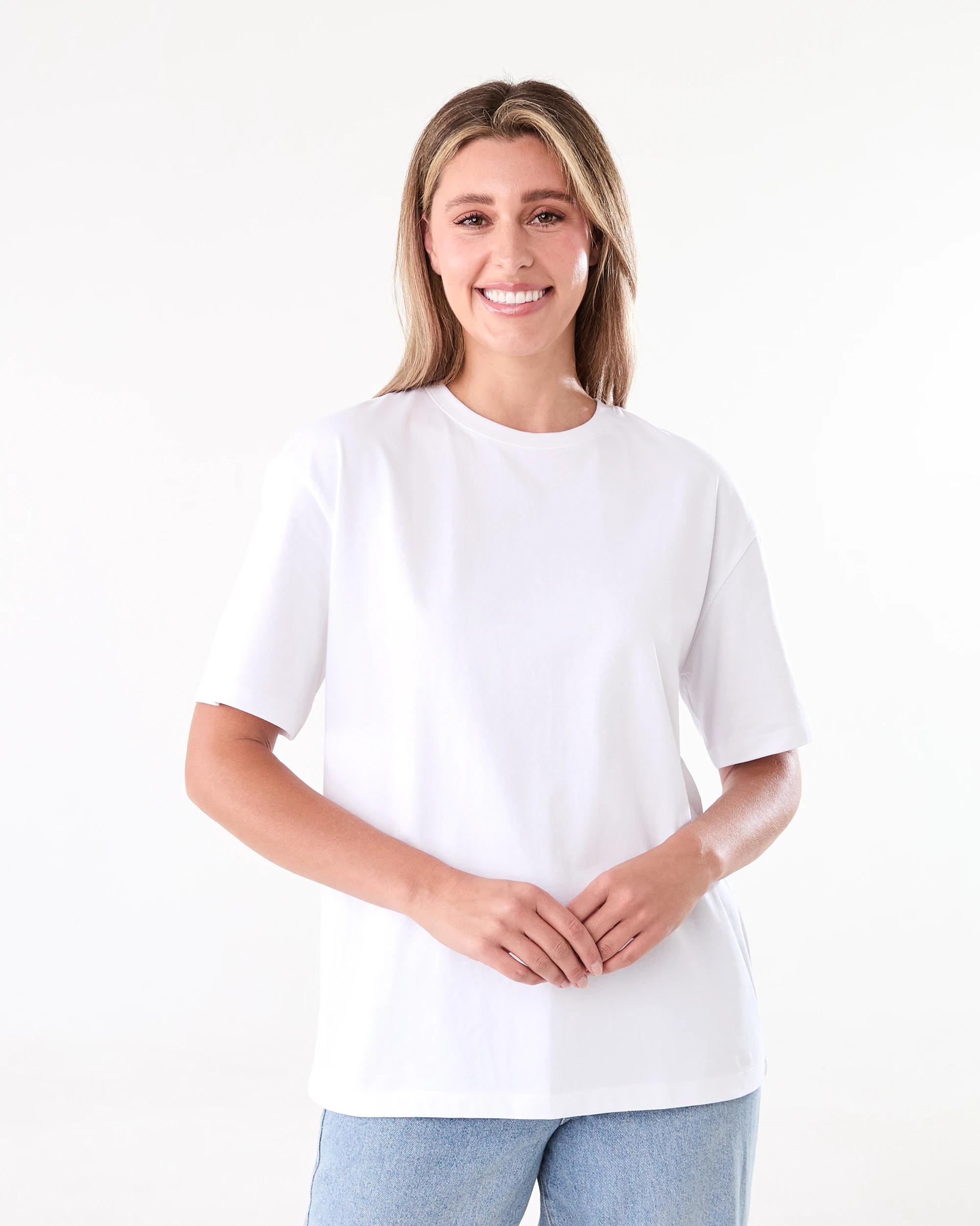 1 Short Sleeve Oversized Boyfriend T-shirt White, 1 of 6