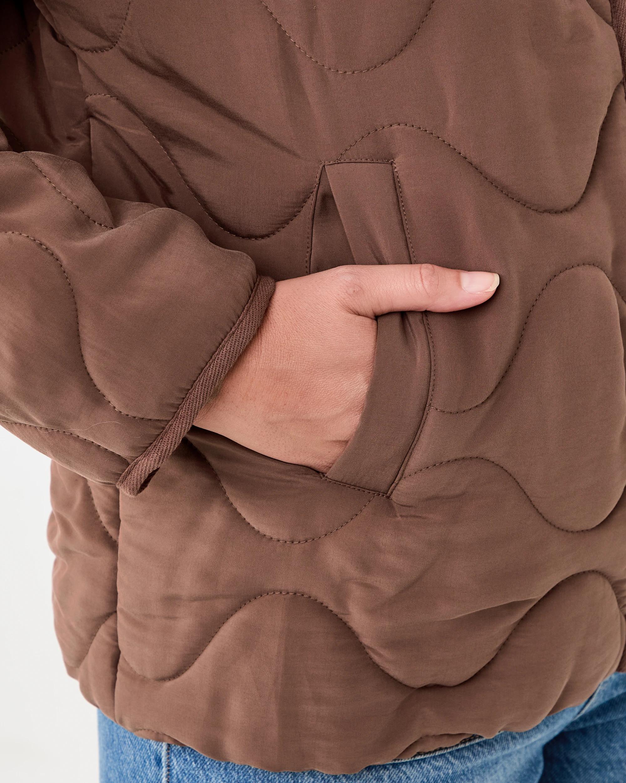 7 Quilted Bomber Jacket Brown, 7 of 8