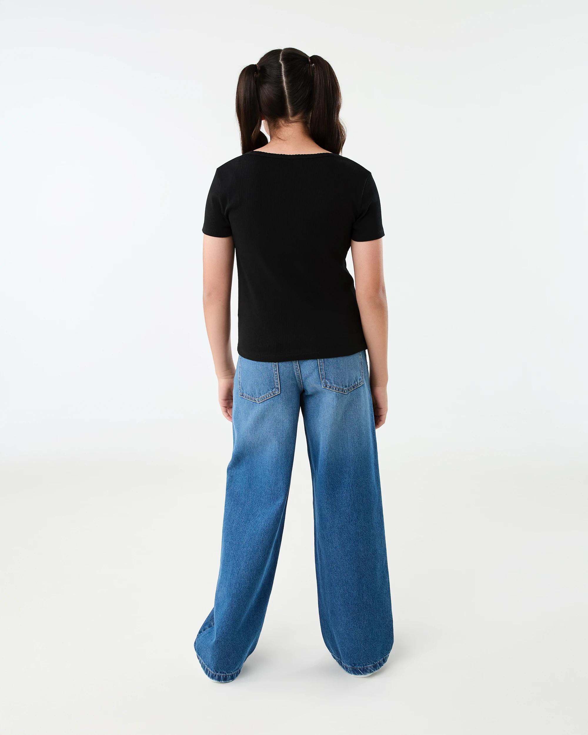 6 Short Sleeve Rib T-shirt Black, 6 of 6